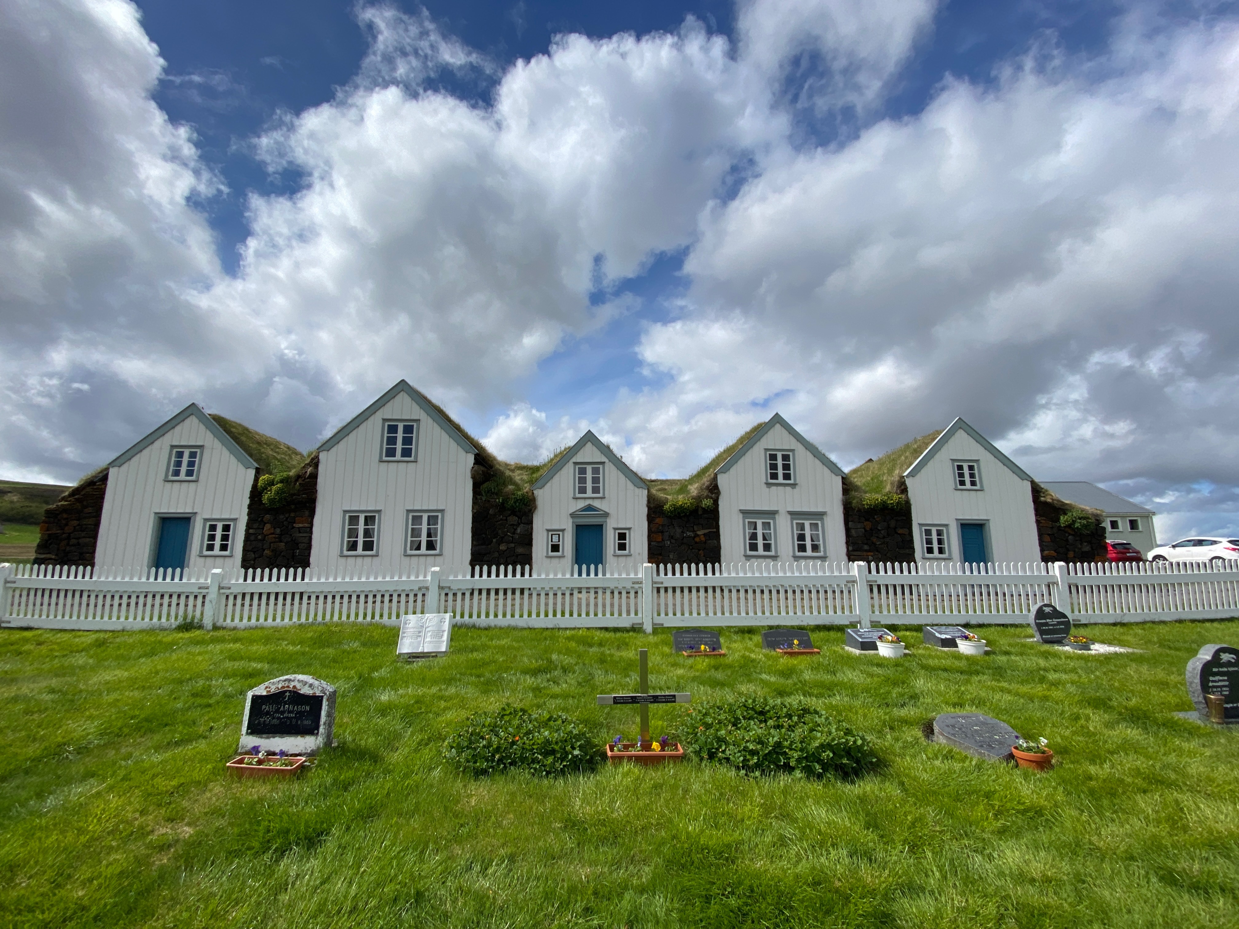 The historic houses of the Turf House Museum in Staðarbraut, Iceland.
