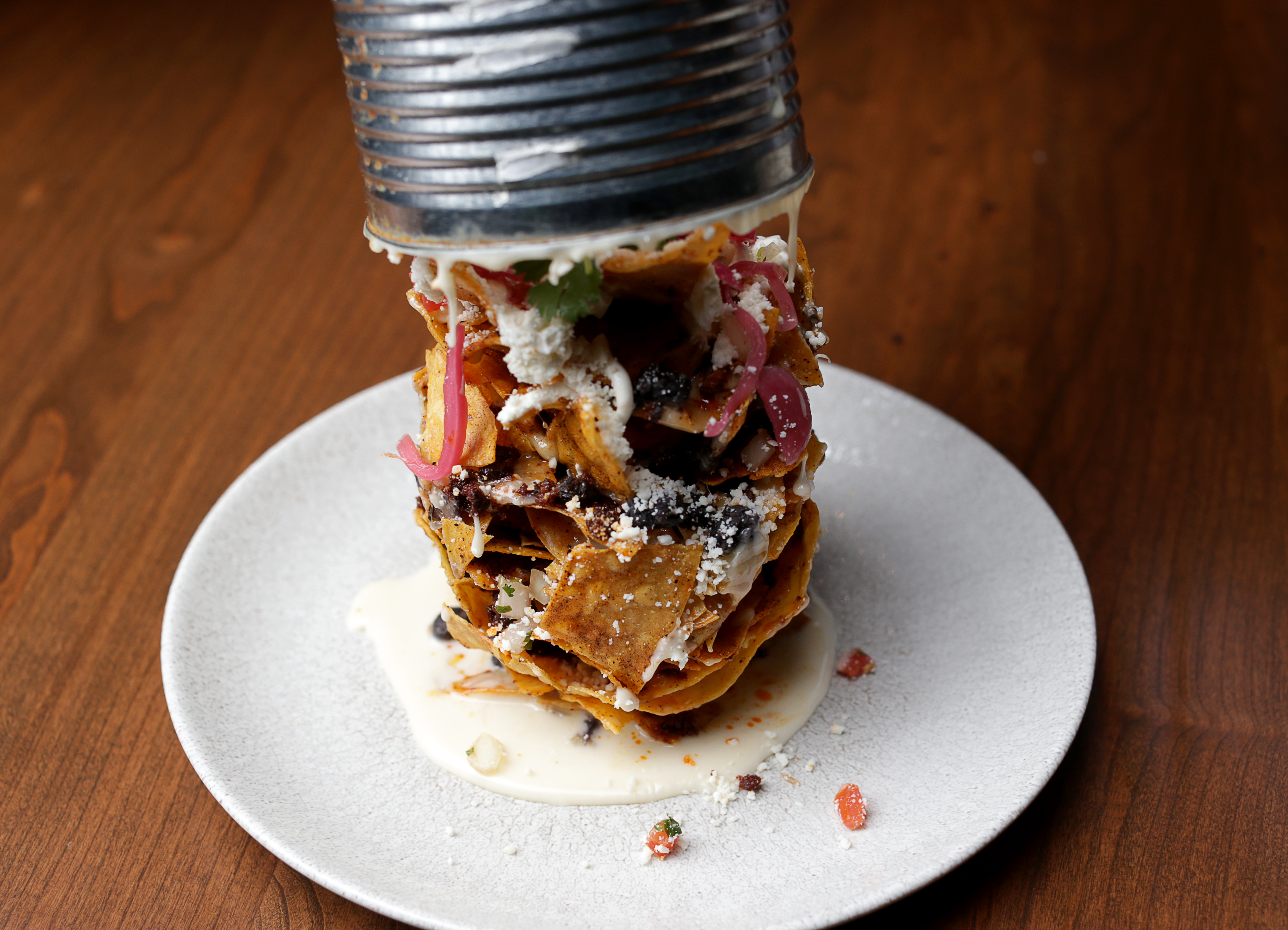 The trash can nachos at Guy Fieri's Tequila Cocina.