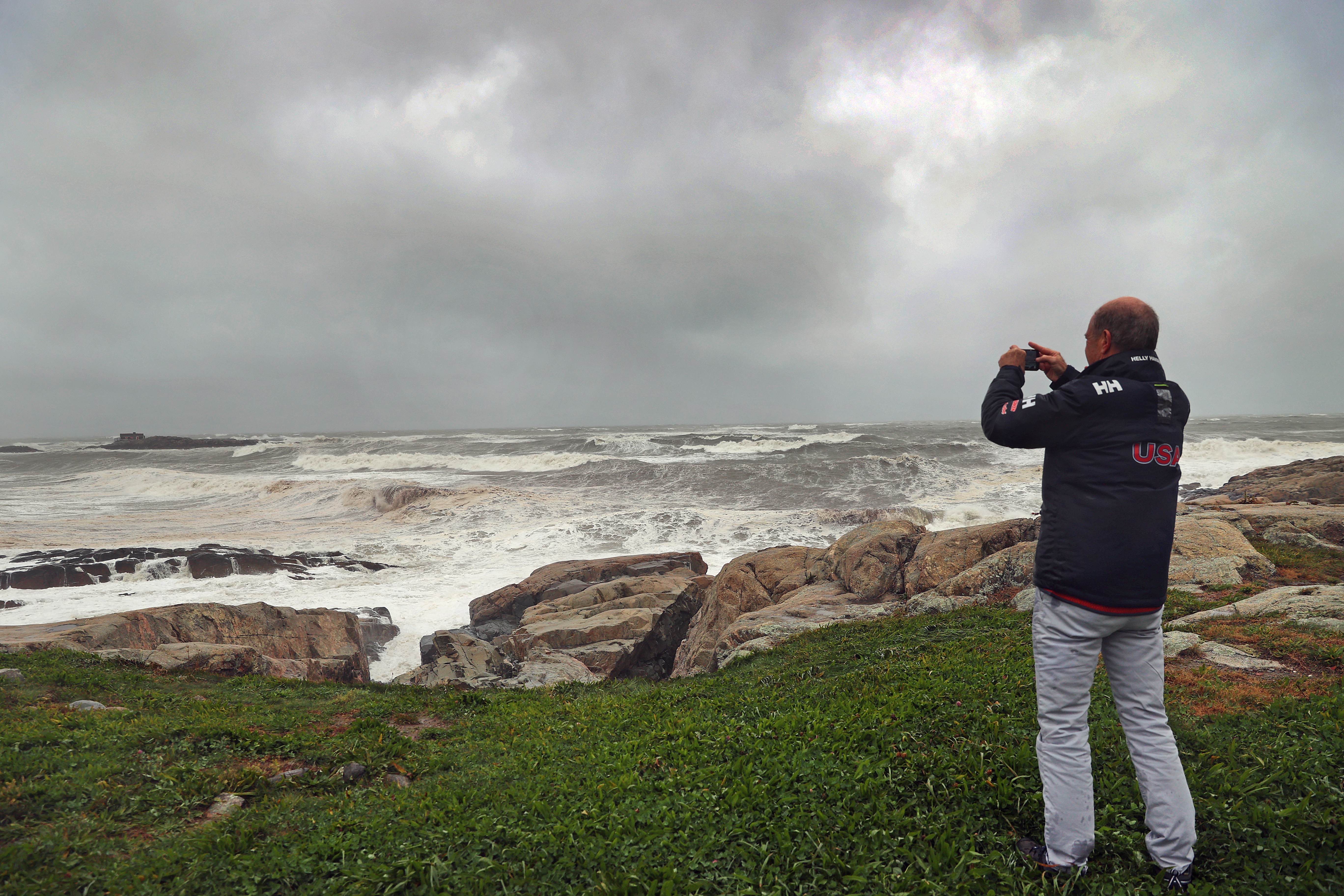 Brian Keane of Cohasset took a photo of the storm off the coast by Jerusalem Road in Cohasset on Wednesday.