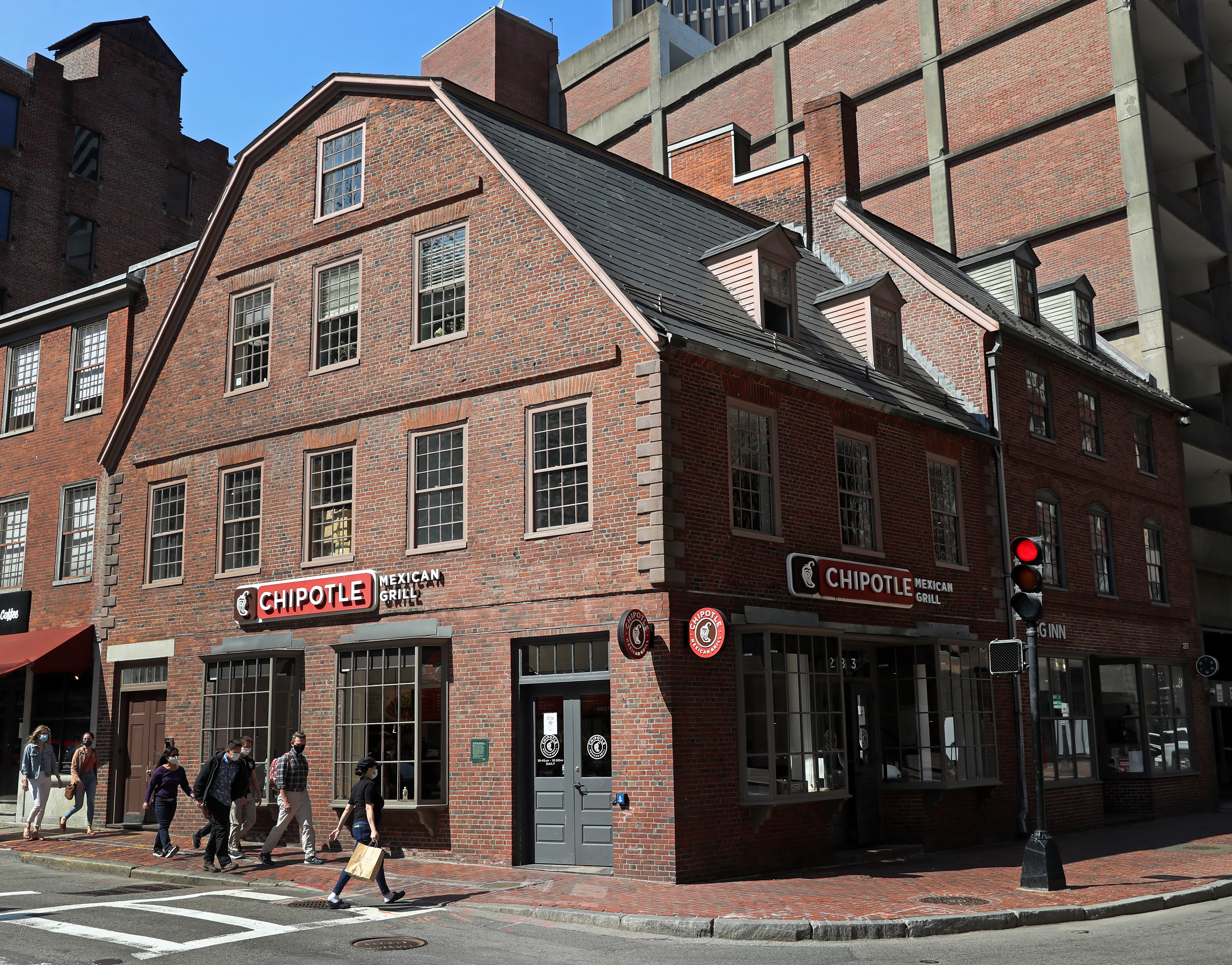 The Old Corner Bookstore at 283 Washington St., Boston.