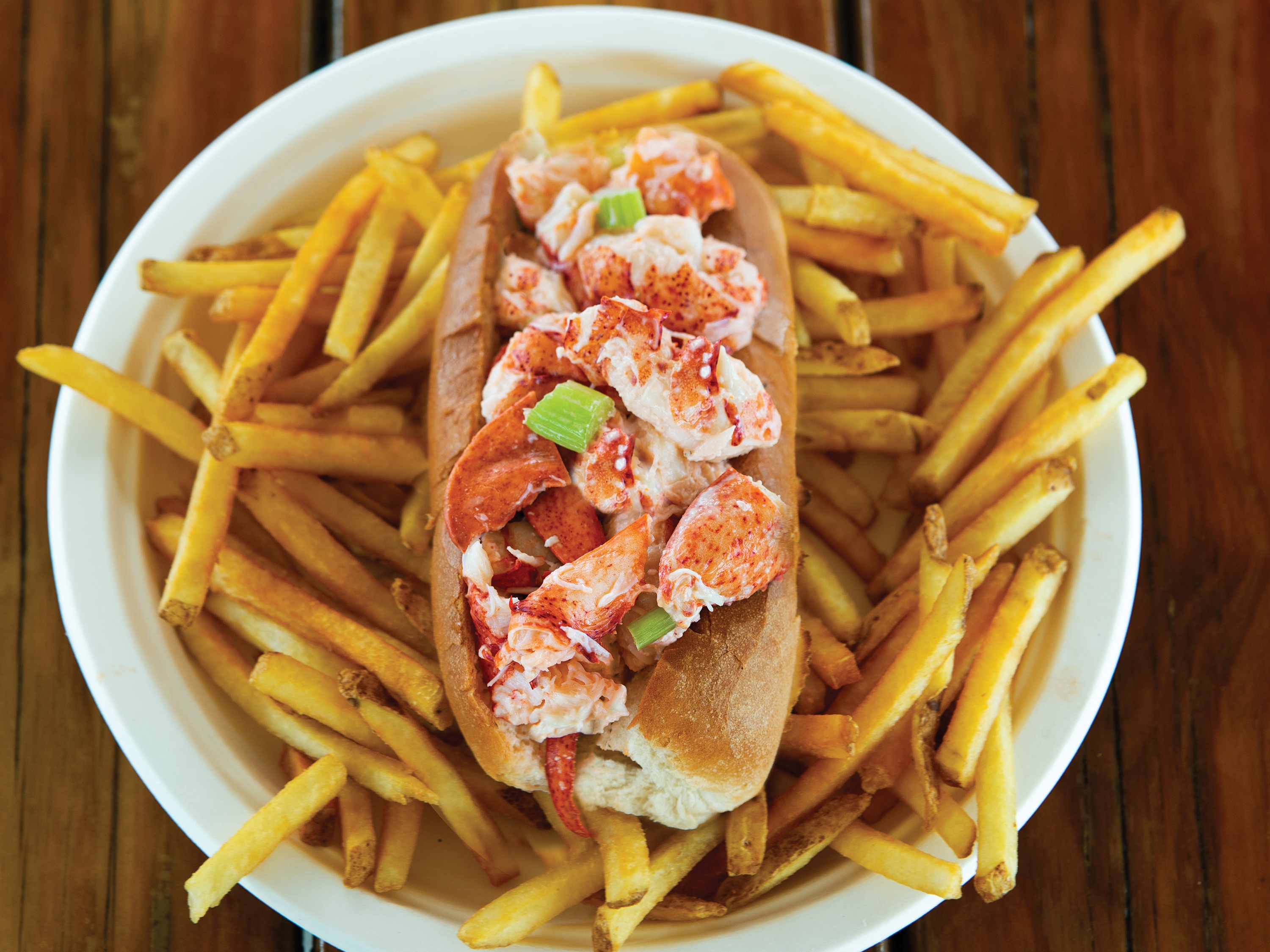 A lobster roll from the Newport Lobster Shack.