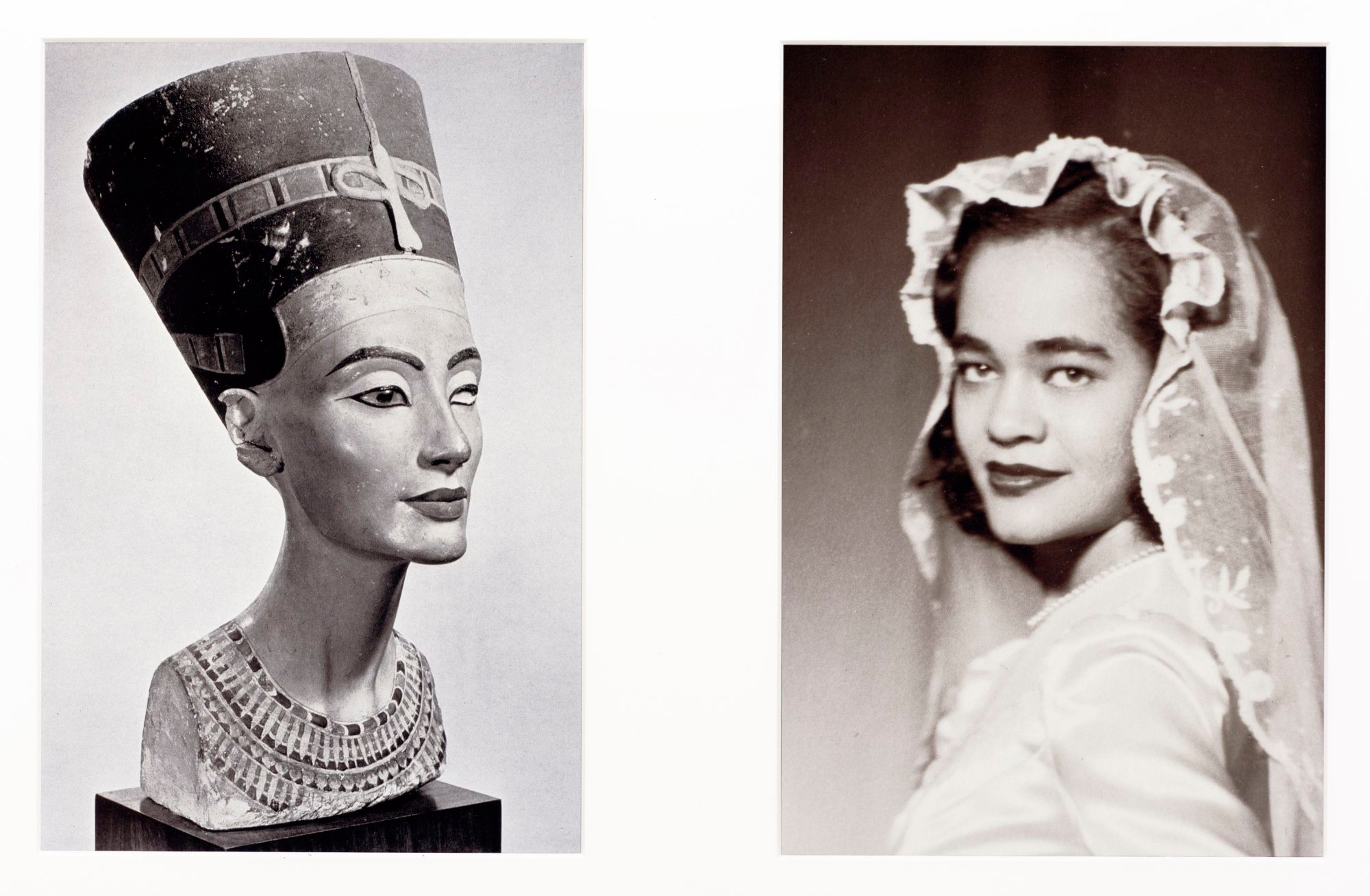 Lorraine O'Grady's "Miscegenated Family Album (Sisters I), L: Nerfnefruaten Nefertiti; R: Devonia Evageline O’Grady."
