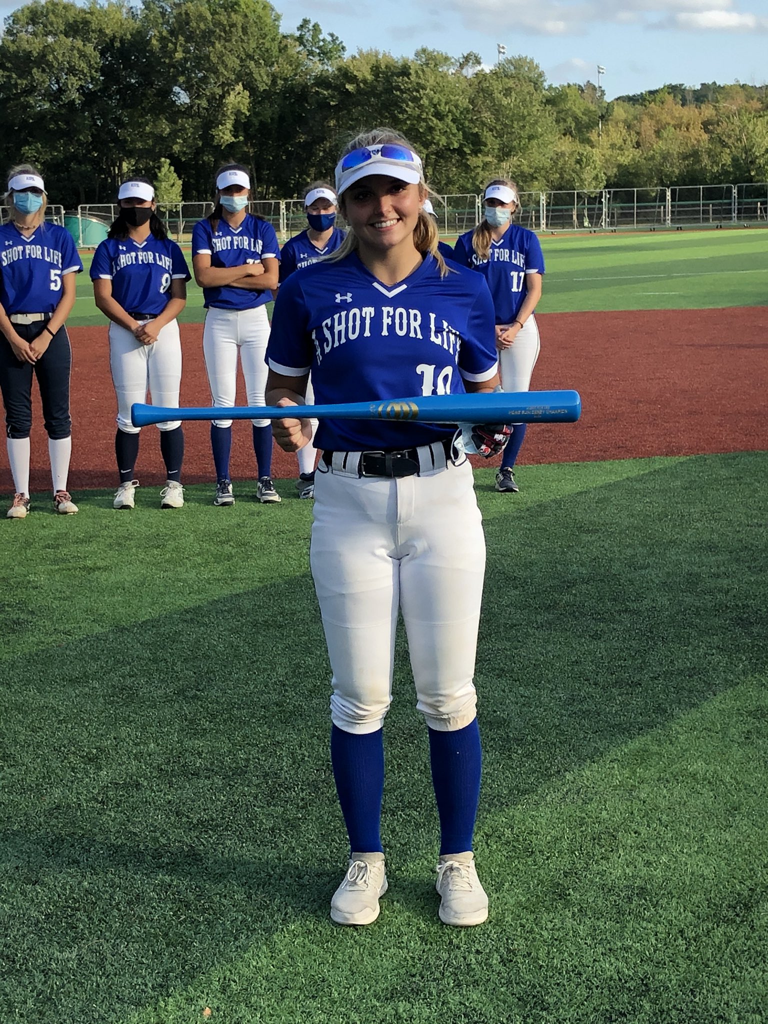 Norton High senior standout Destiny McGrath carried a big stick in winning the A Shot For Life softball home run derby, outdistancing the field with an astounding 101 homers in 16 minutes.