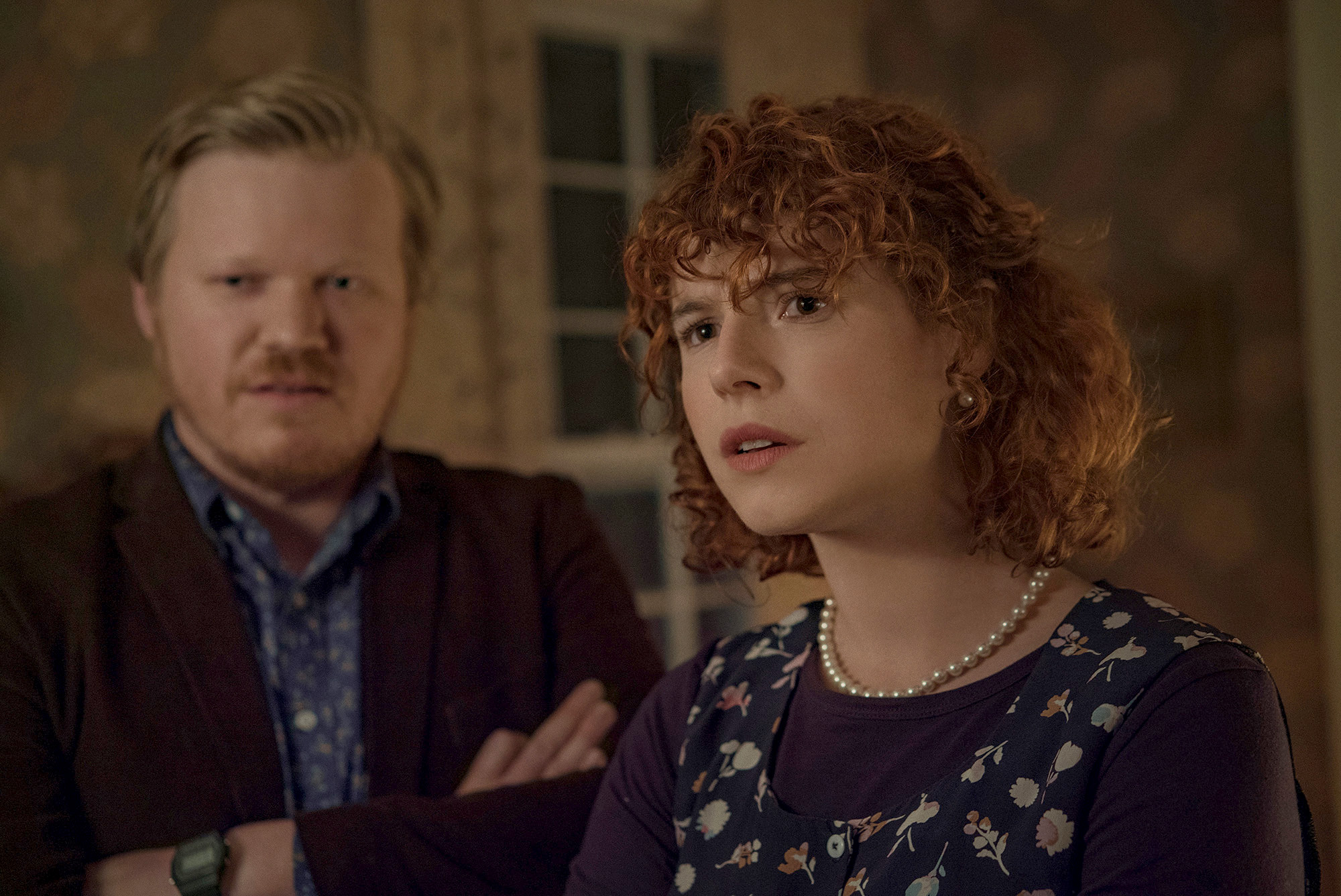 Jesse Plemons (left) and Jessie Buckley in "I'm Thinking of Ending Things."