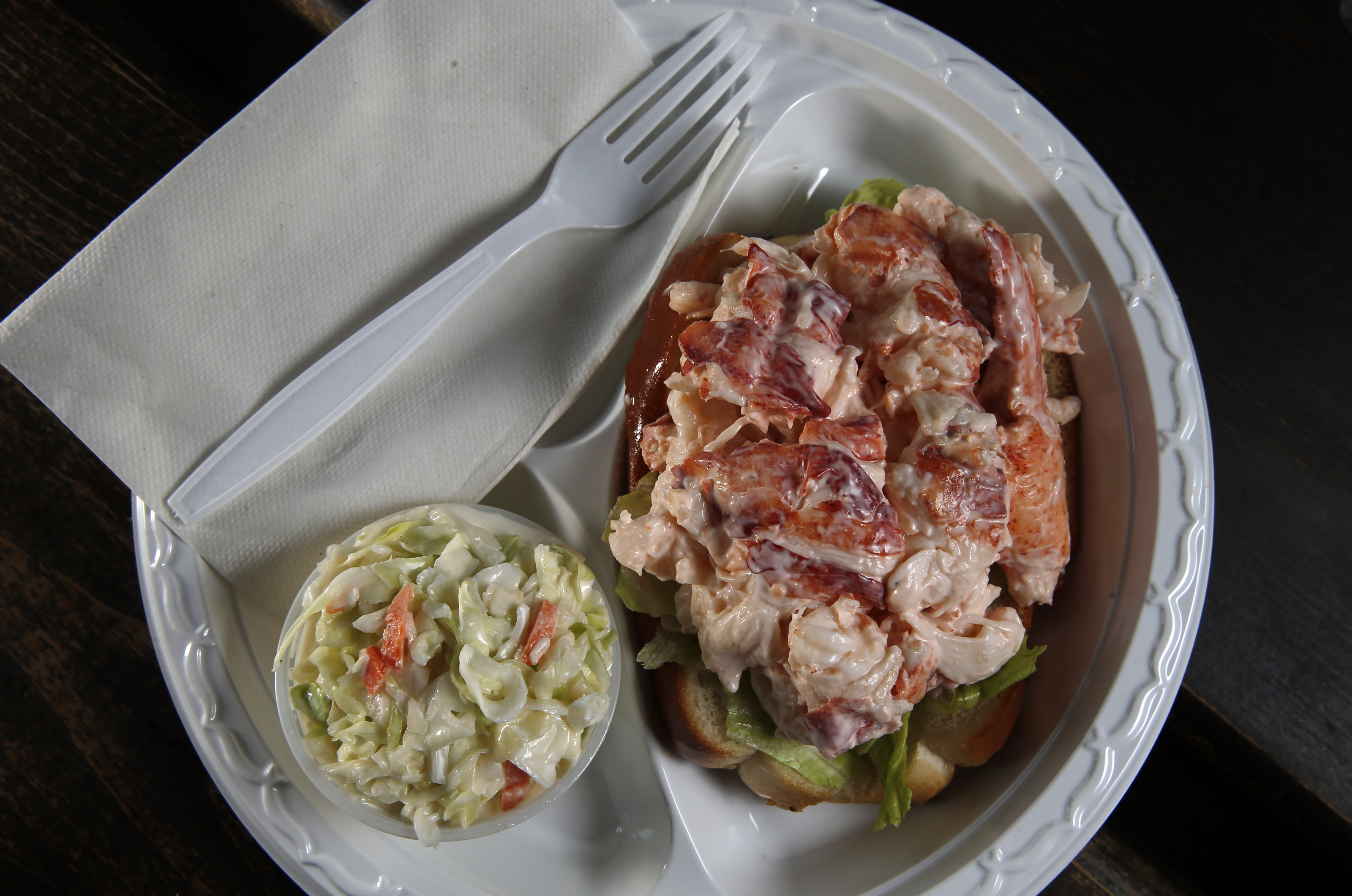A lobster roll at Belle Isle Seafood in Winthrop.