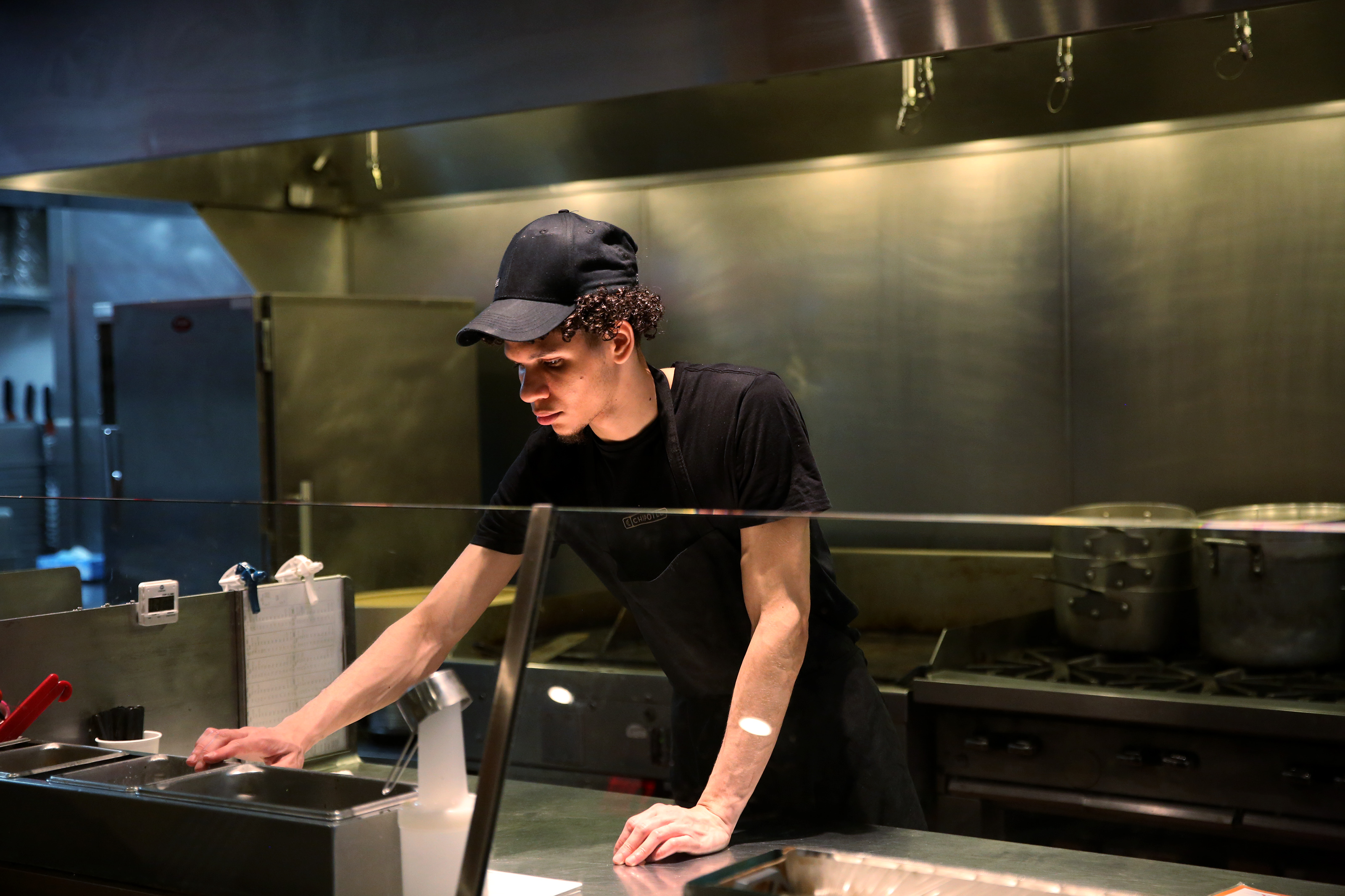 Juan Terrero left school and went straight to his job at Chipotle and worked until close.