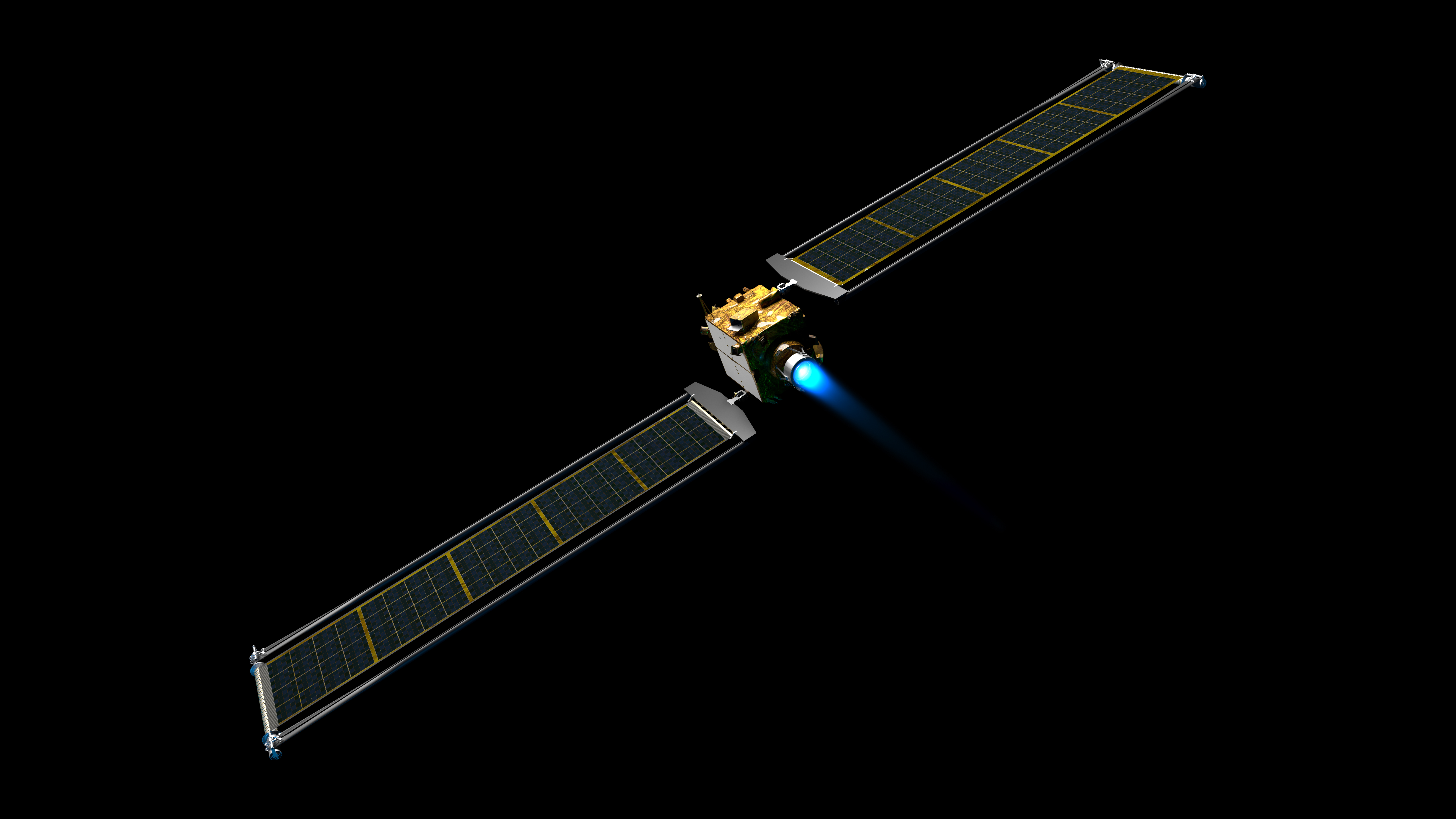 An illustration of the DART spacecraft.