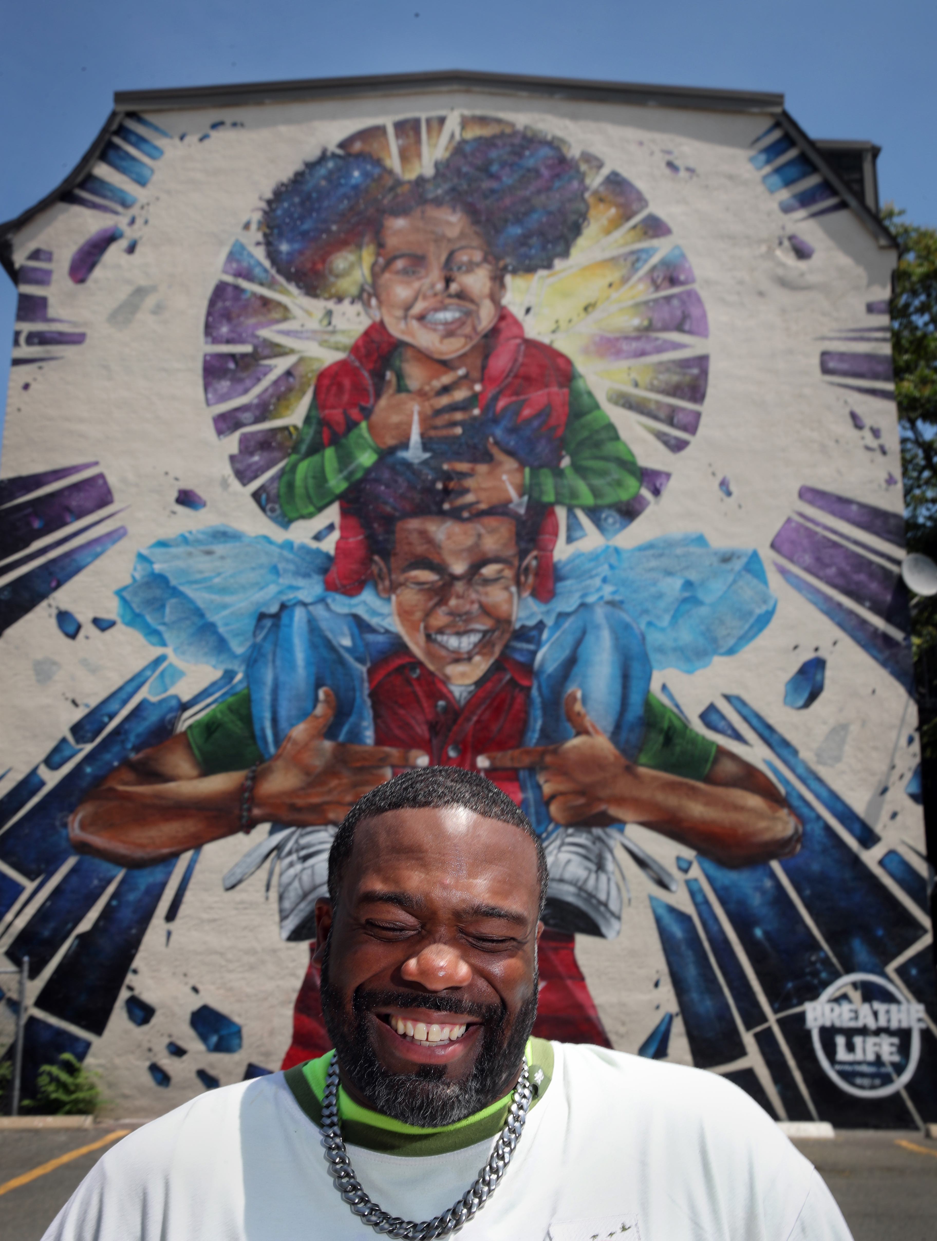 Gibbs completed "Breathe Life 3" at 808 Tremont St. in 2019.