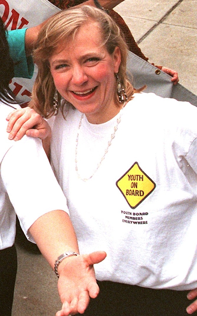 Since she was young, Jenny Sazama, shown here in 1998 in her role as Youth on Board cofounder, has held leadership roles in the RC organization centered on youth engagement.