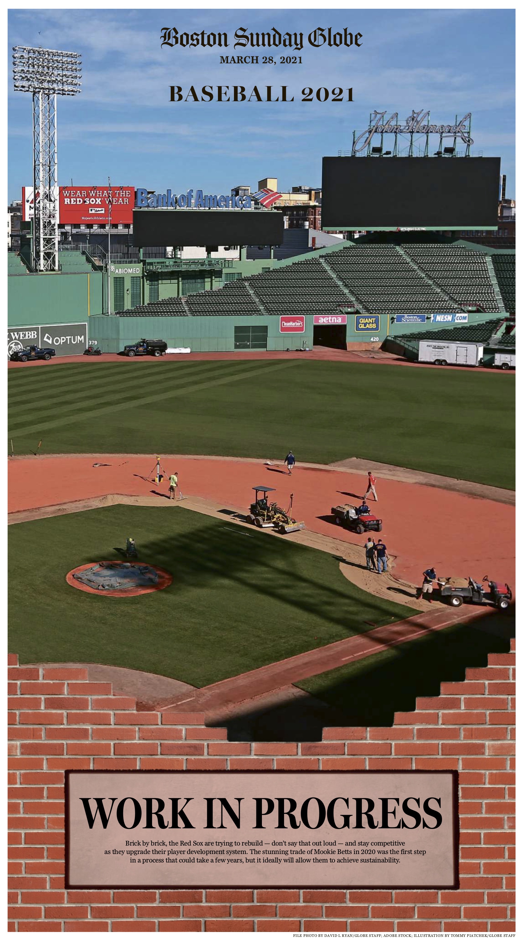 The cover of the Globe's Red Sox season preview section.