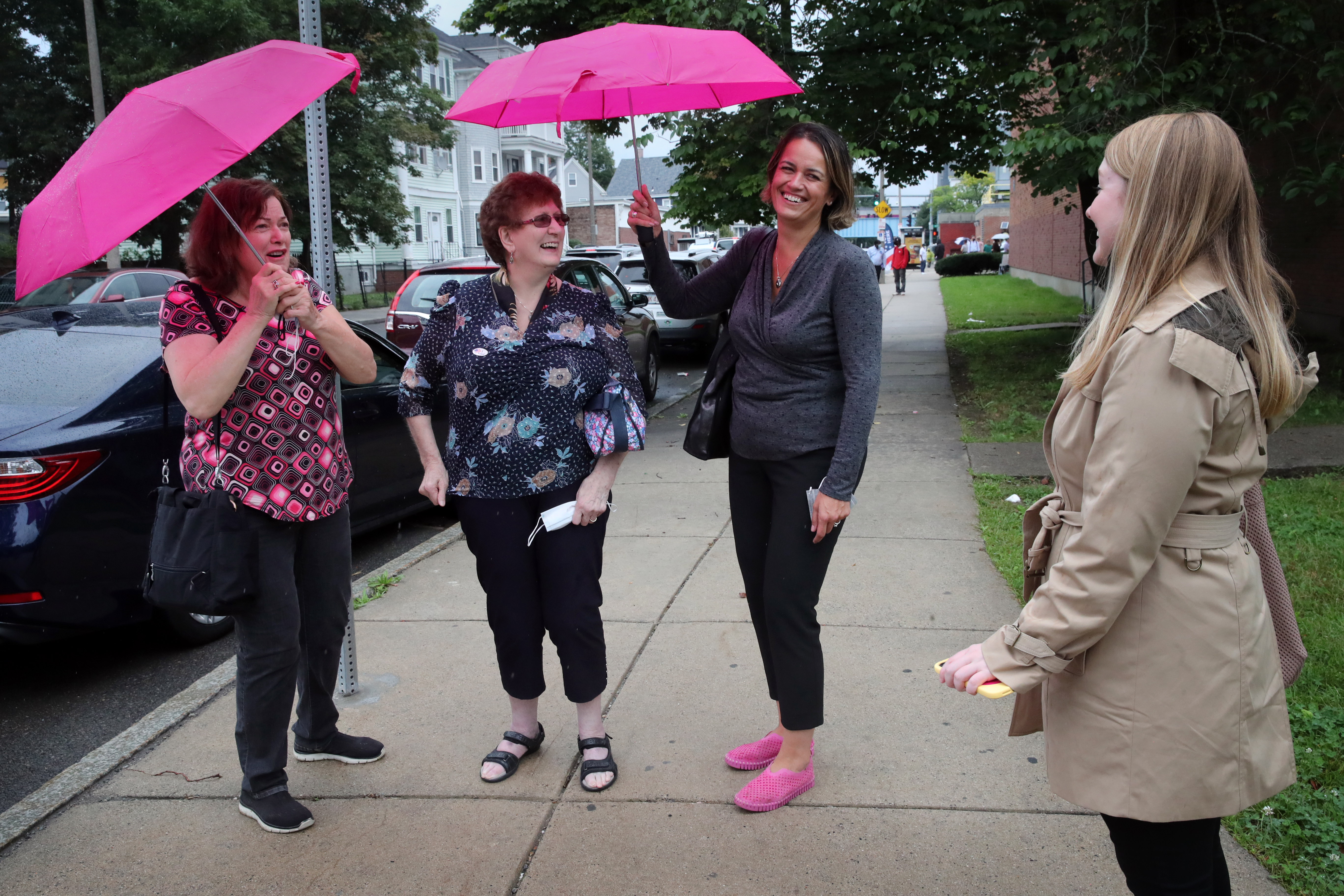 Annissa Essaibi George took Marty Walsh’s mother and her own mom to vote.