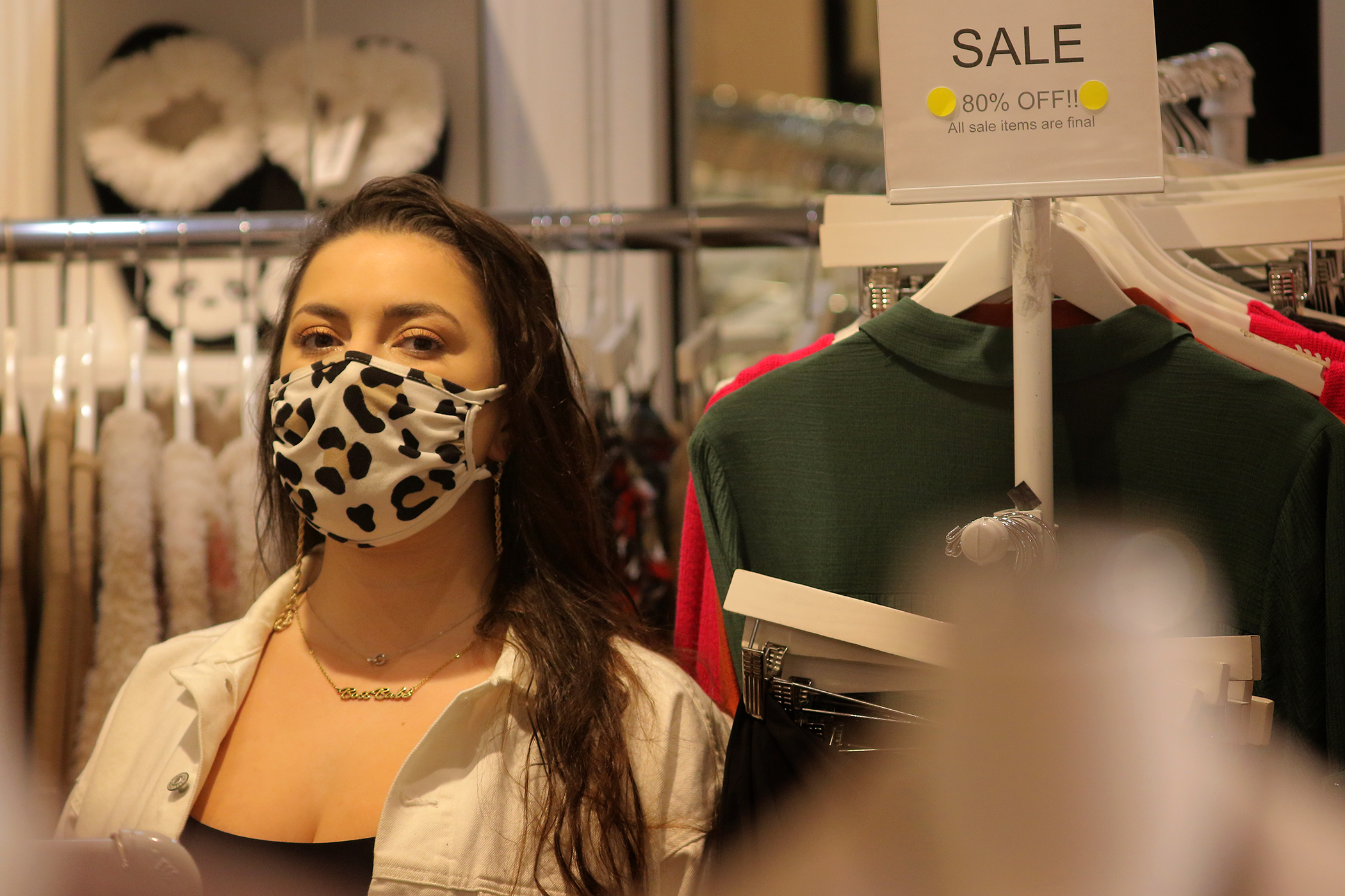 Newbury Street is moribund with shuttered businesses, but LIT Boutique general manager Savanna White is hanging on, partly thanks to discounts of as much as 80 percent on some merchandise. "At this point, we’re happy to sell anything,” she said.