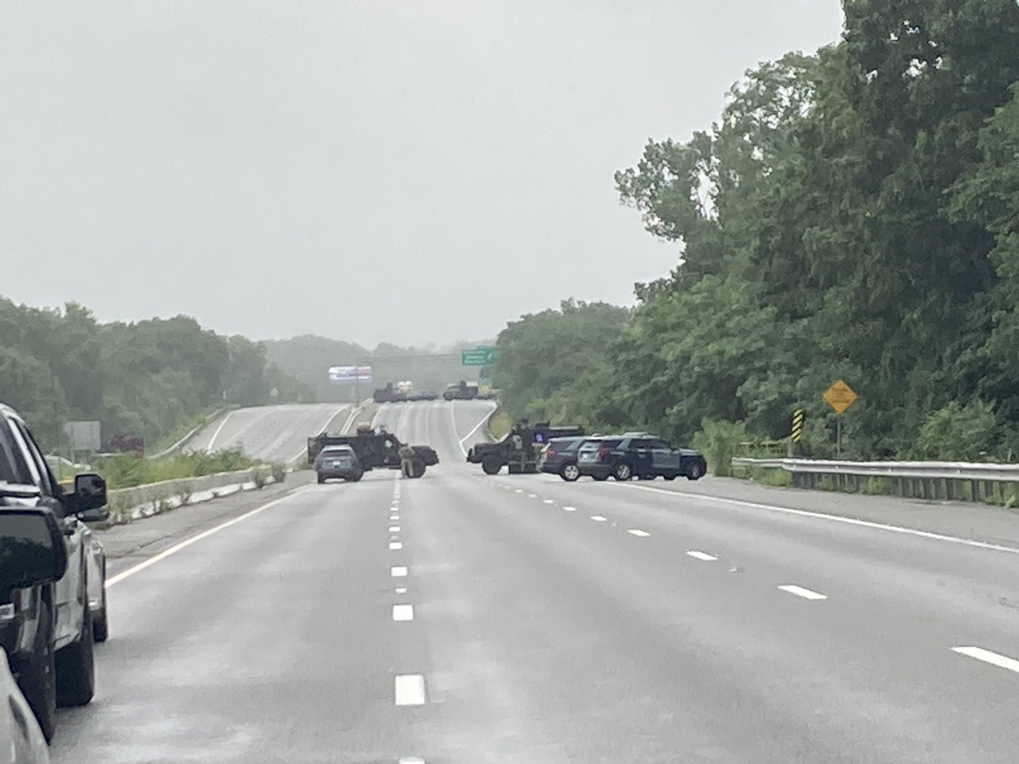Interstate 95 shut down during armed standoff.
