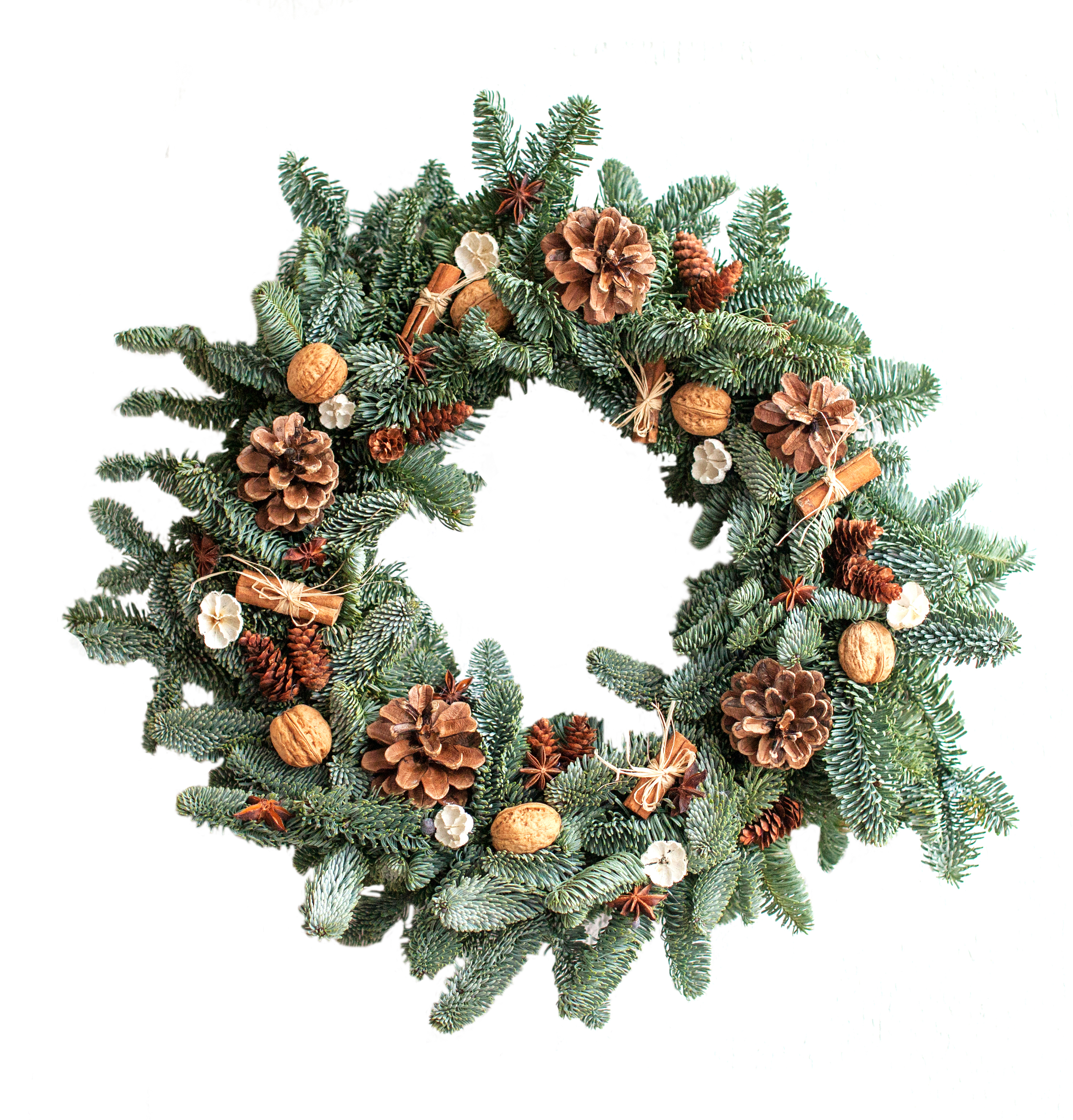 Wreath made of natural fir branches.