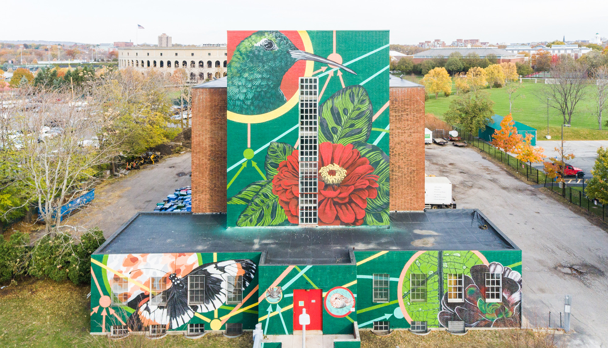 “Interconnected” is the seventh and largest installment in the “Walls on Western” mural series.