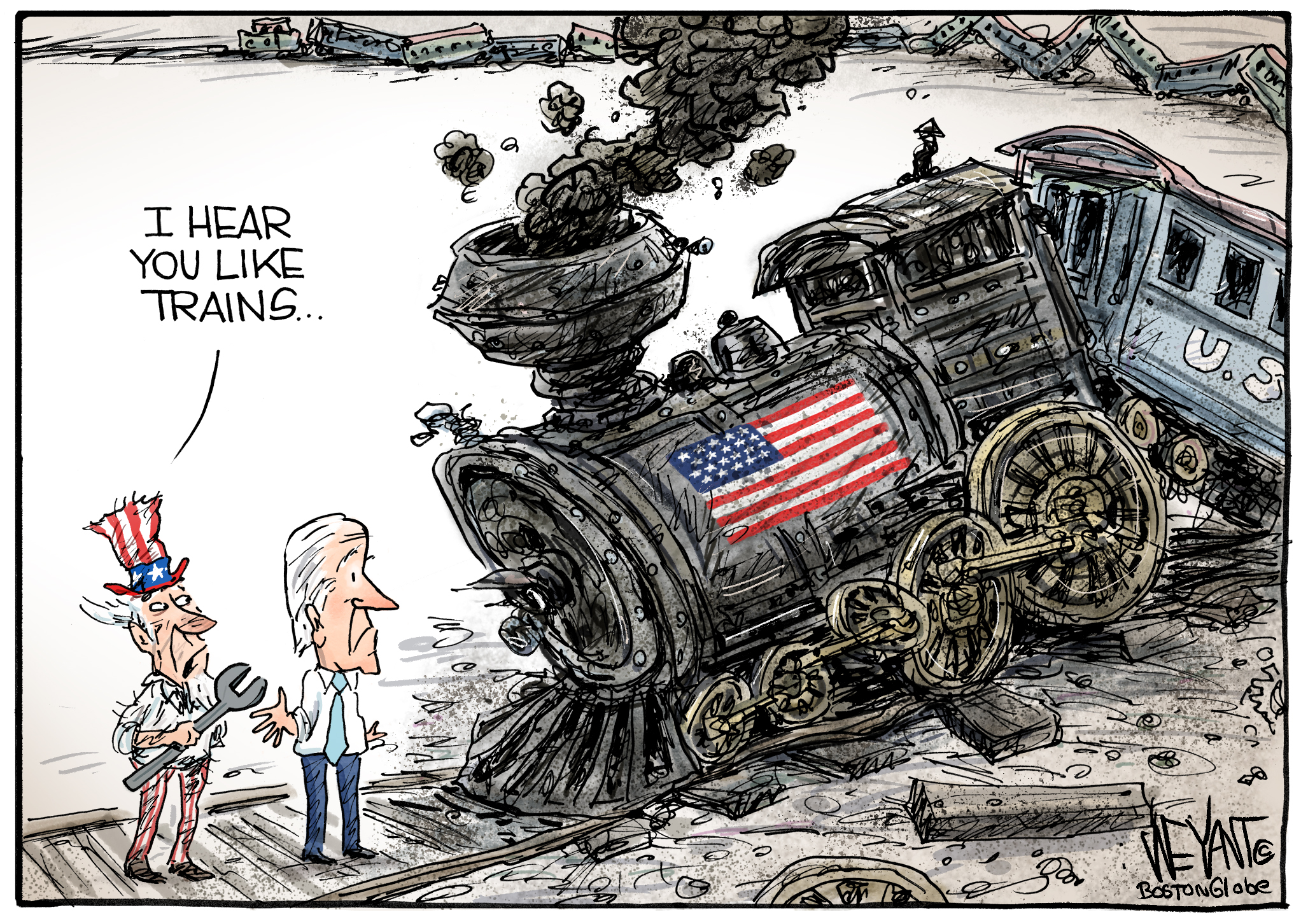 Joe Biden and the American train wreck - The Boston Globe