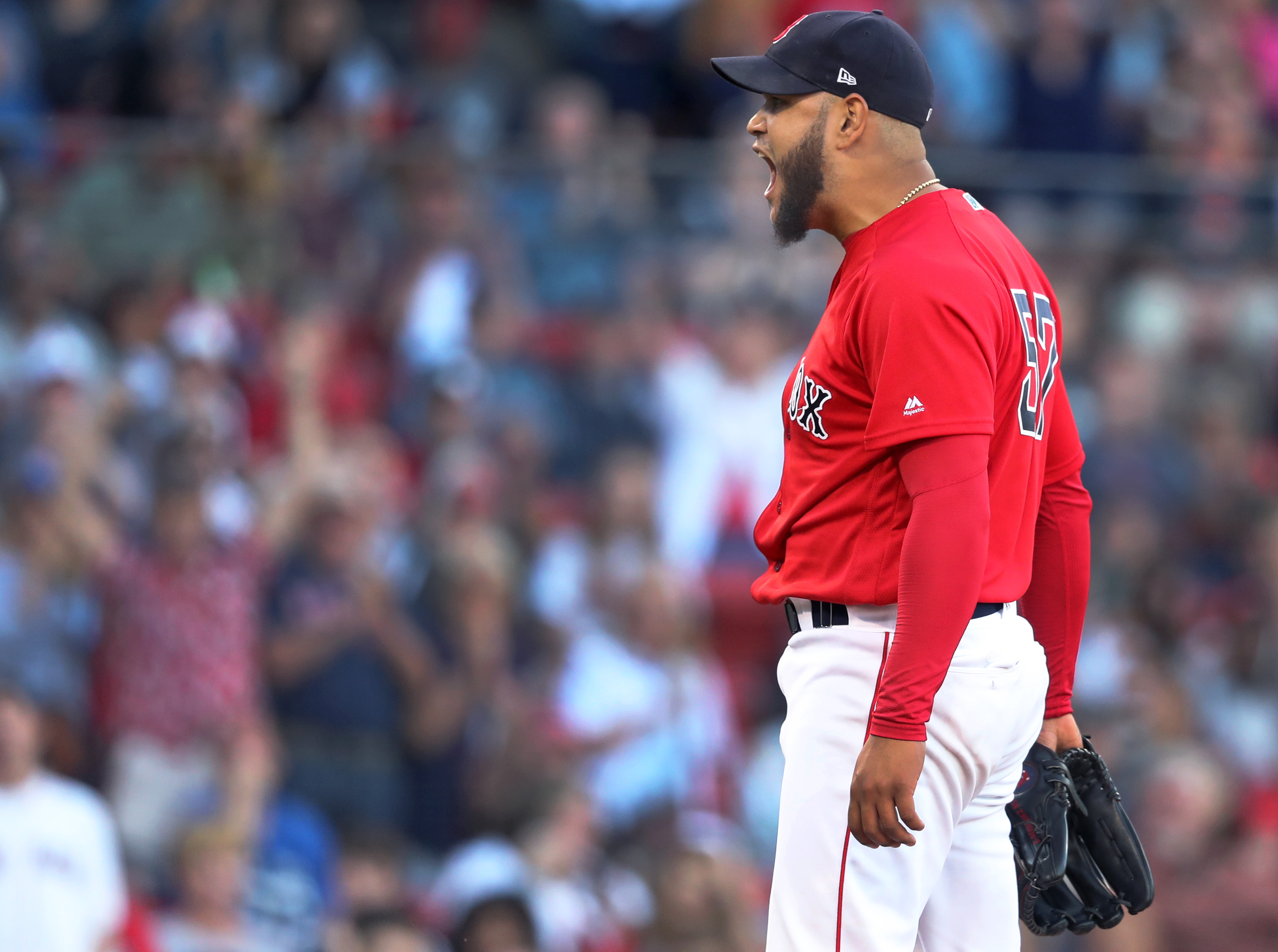 Eduardo Rodriguez seen here during a 2019 game, says now he feels "great."