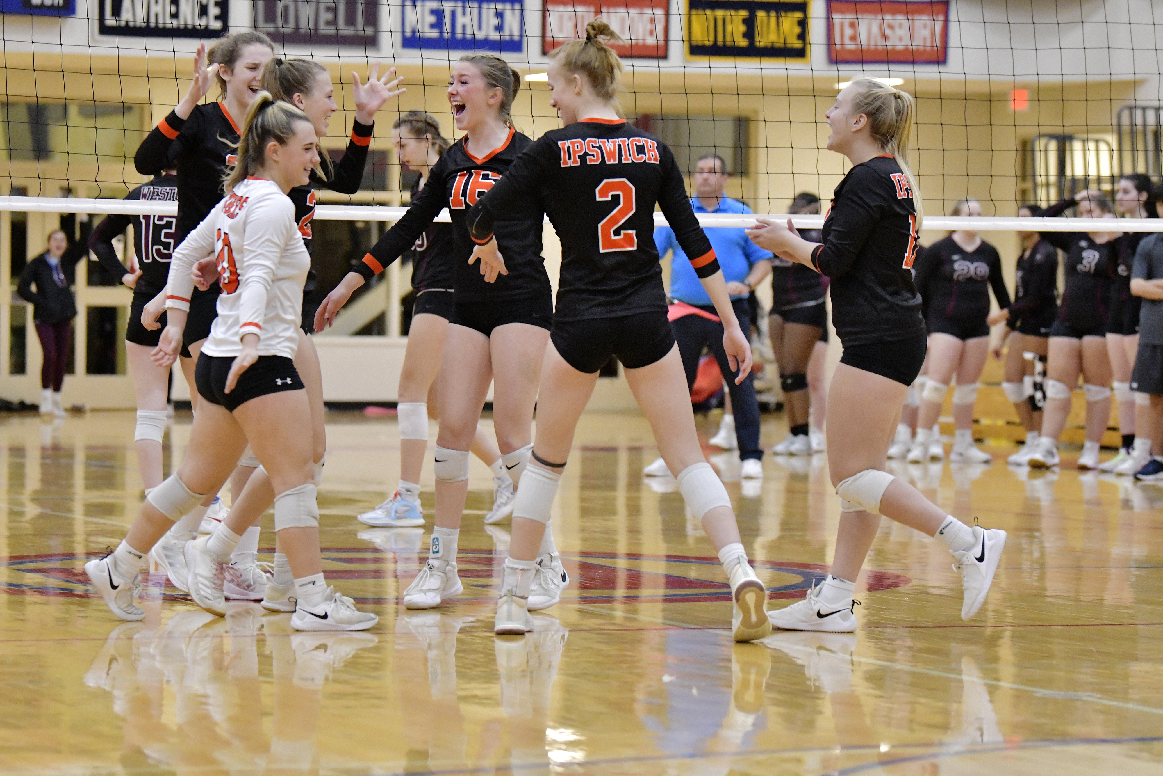 With every ounce of energy, Ipswich girls' volleyball nets three