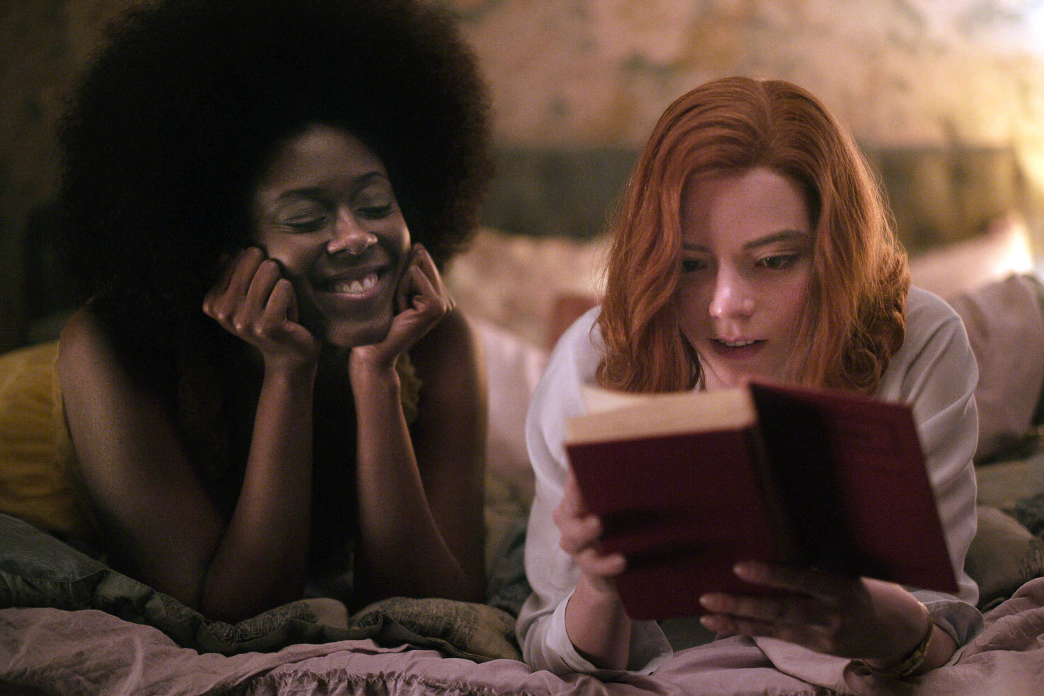 Moses Ingram, left, and Anya Taylor-Joy in a scene from "The Queen's Gambit."