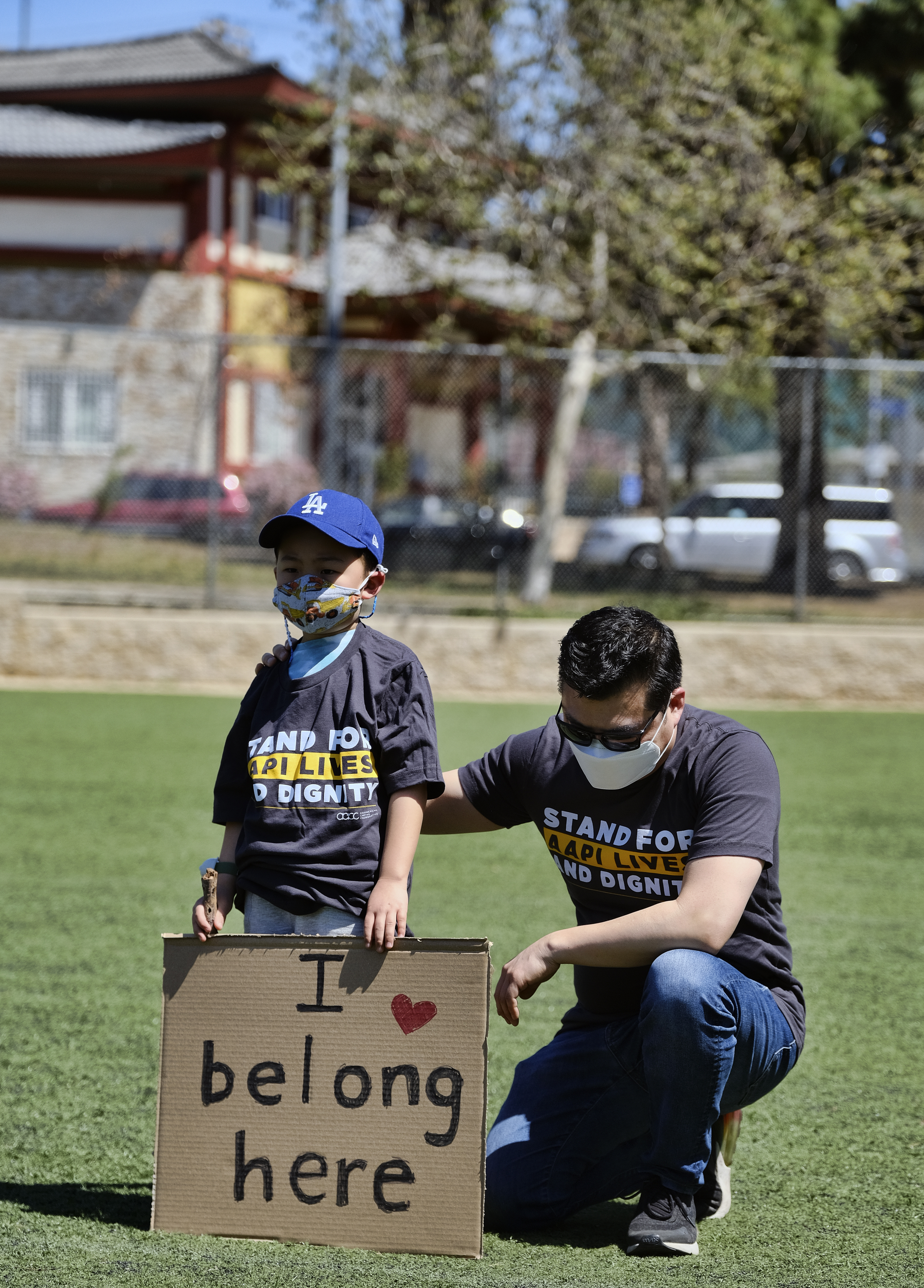 A scene from a rally in the Koreatown section of Los Angeles on March 28.