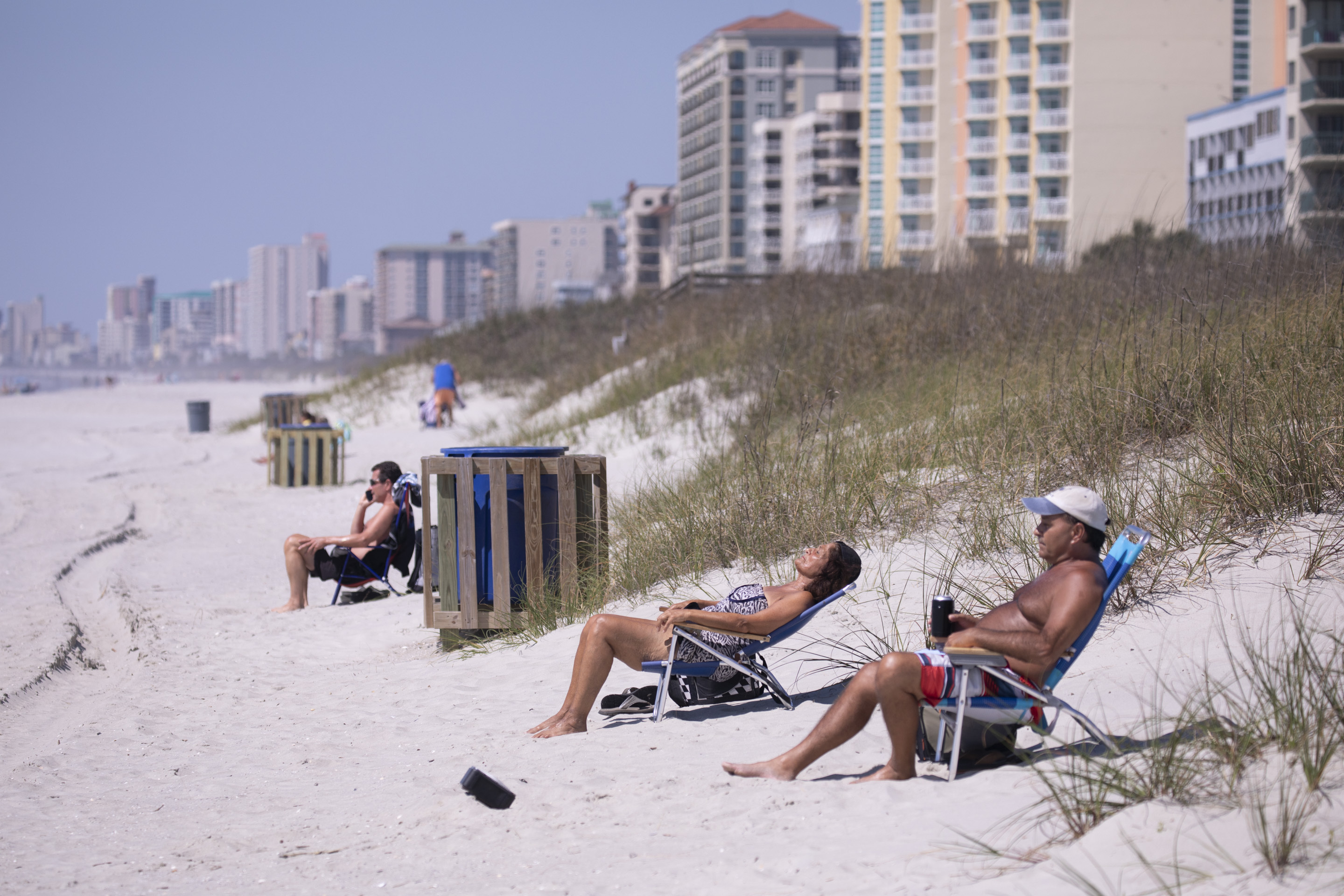 Sunbathers enjoyed North Myrtle Beach, S.C. on April 20.