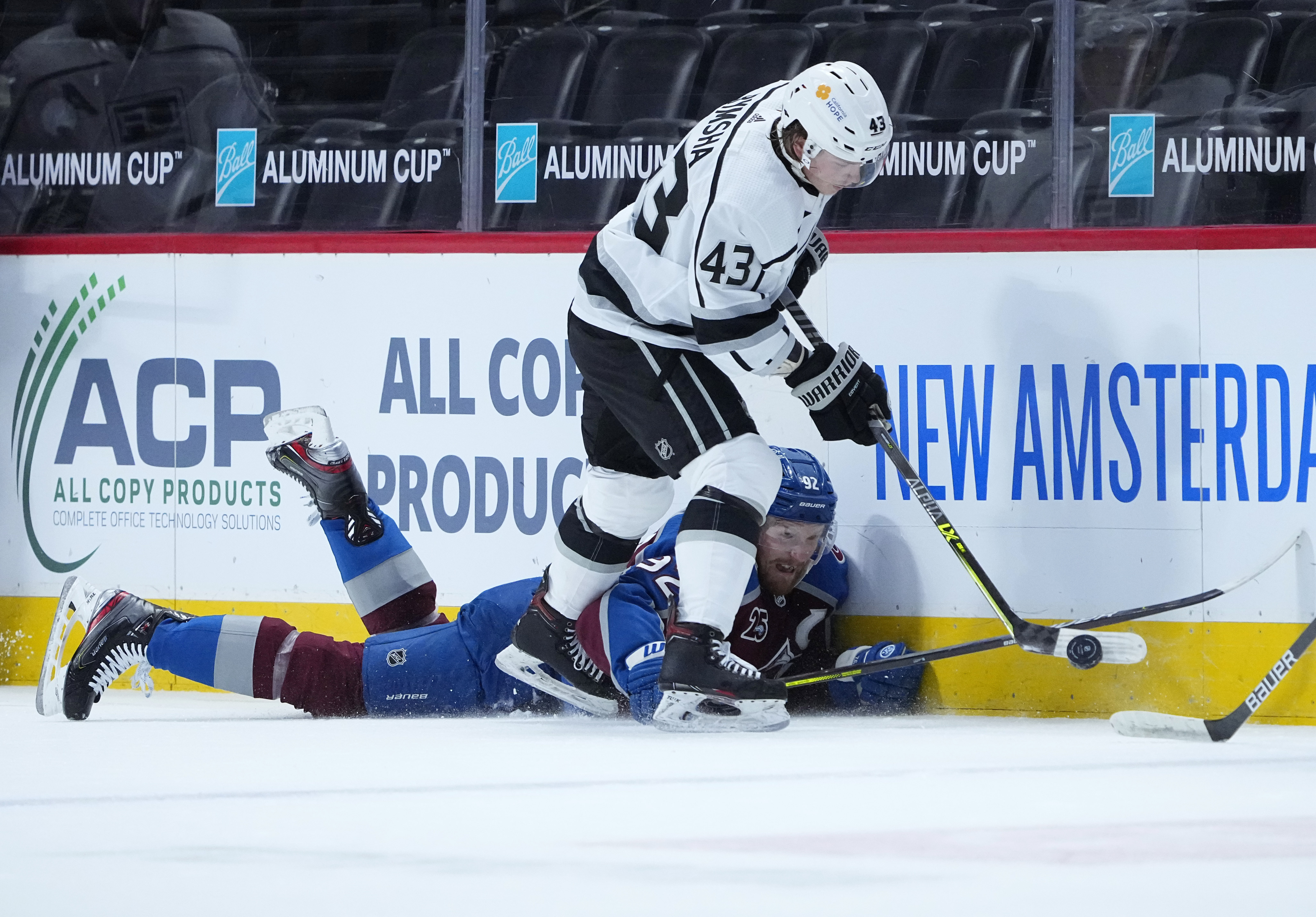 The Kings' Drake Rymsha made his NHL debut on Thursday.