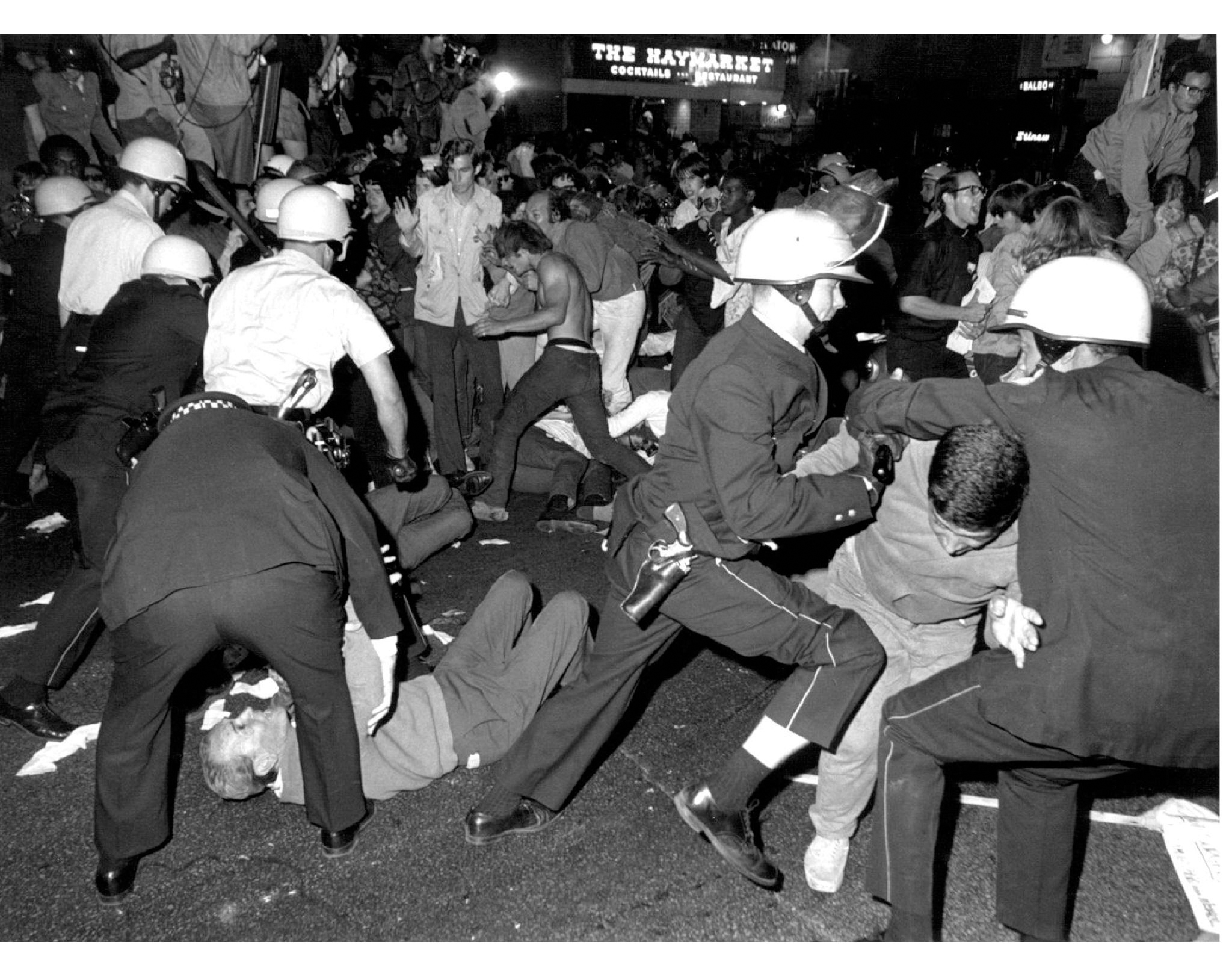 Chicago police and anti-war demonstrators fought on Michigan Avenue during the Democratic National Convention in 1968.