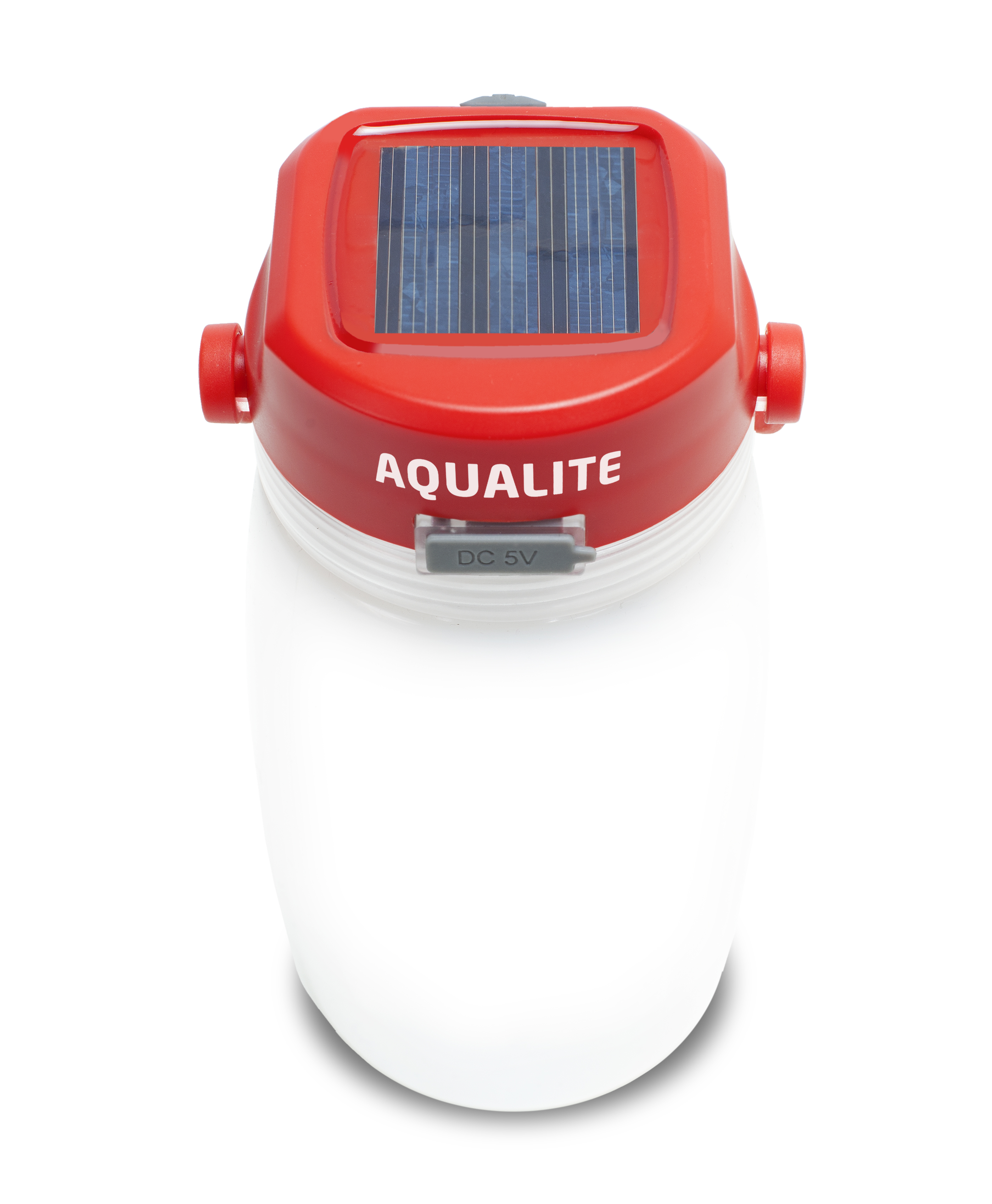Aqualite, a clever solar-powered water bottle lantern with built-in SOS and strobe lights.