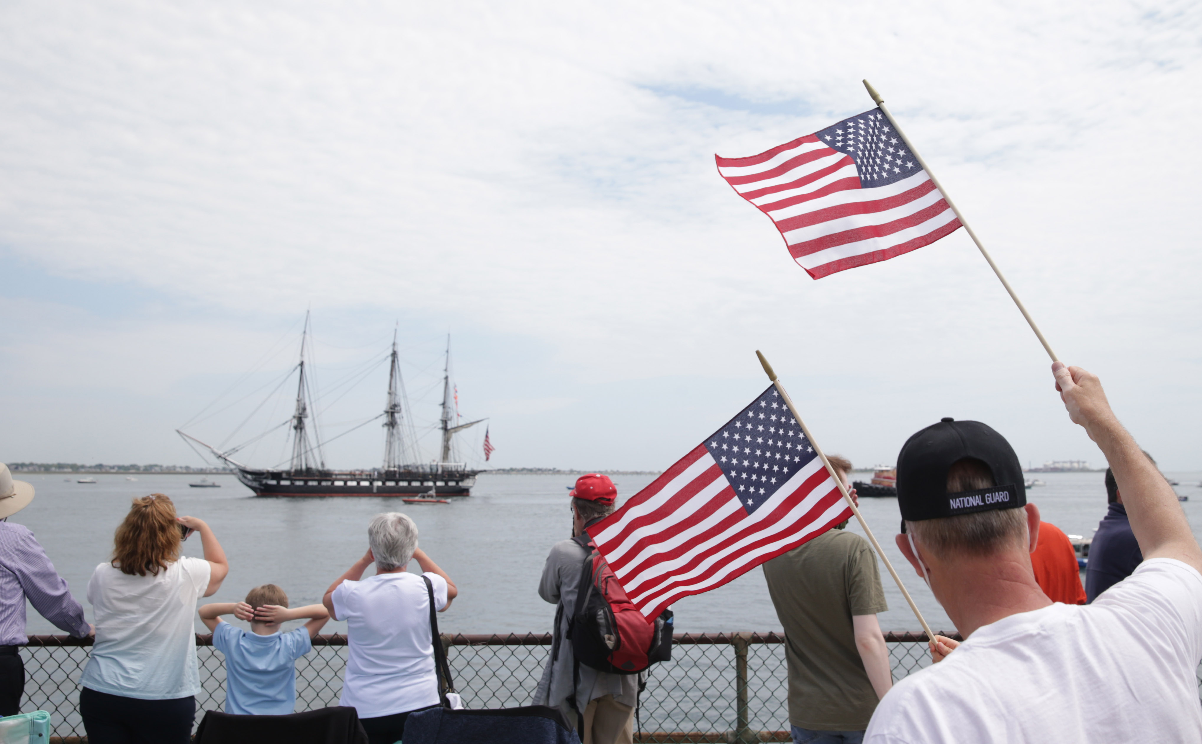 James Pileeki got to see the USS Constitution on its first Boston Harbor outing of the year. The ship was off Fort Independence on Castle Island, where it fired a 21-gun salute, to the delight of the crowd.