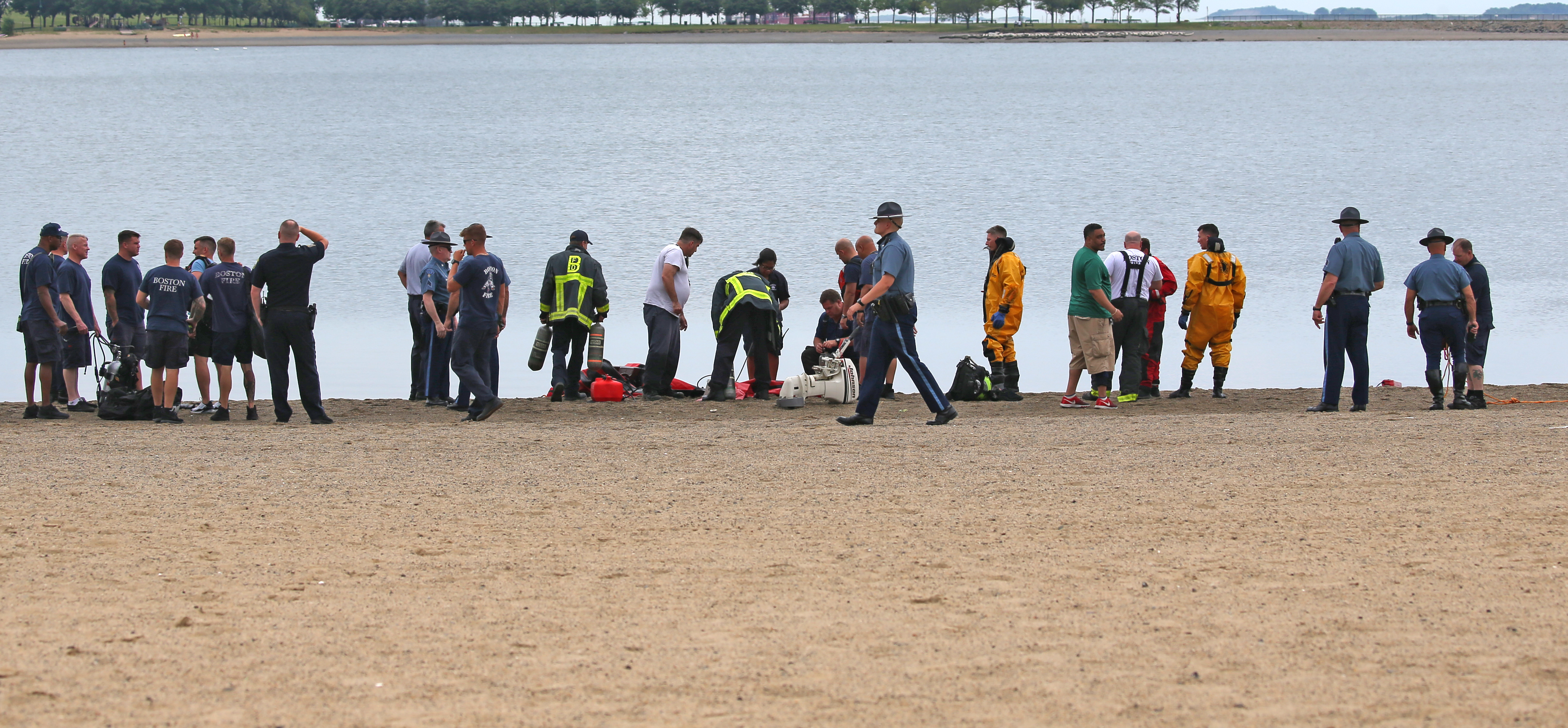 State Police joined the search off Castle Island.