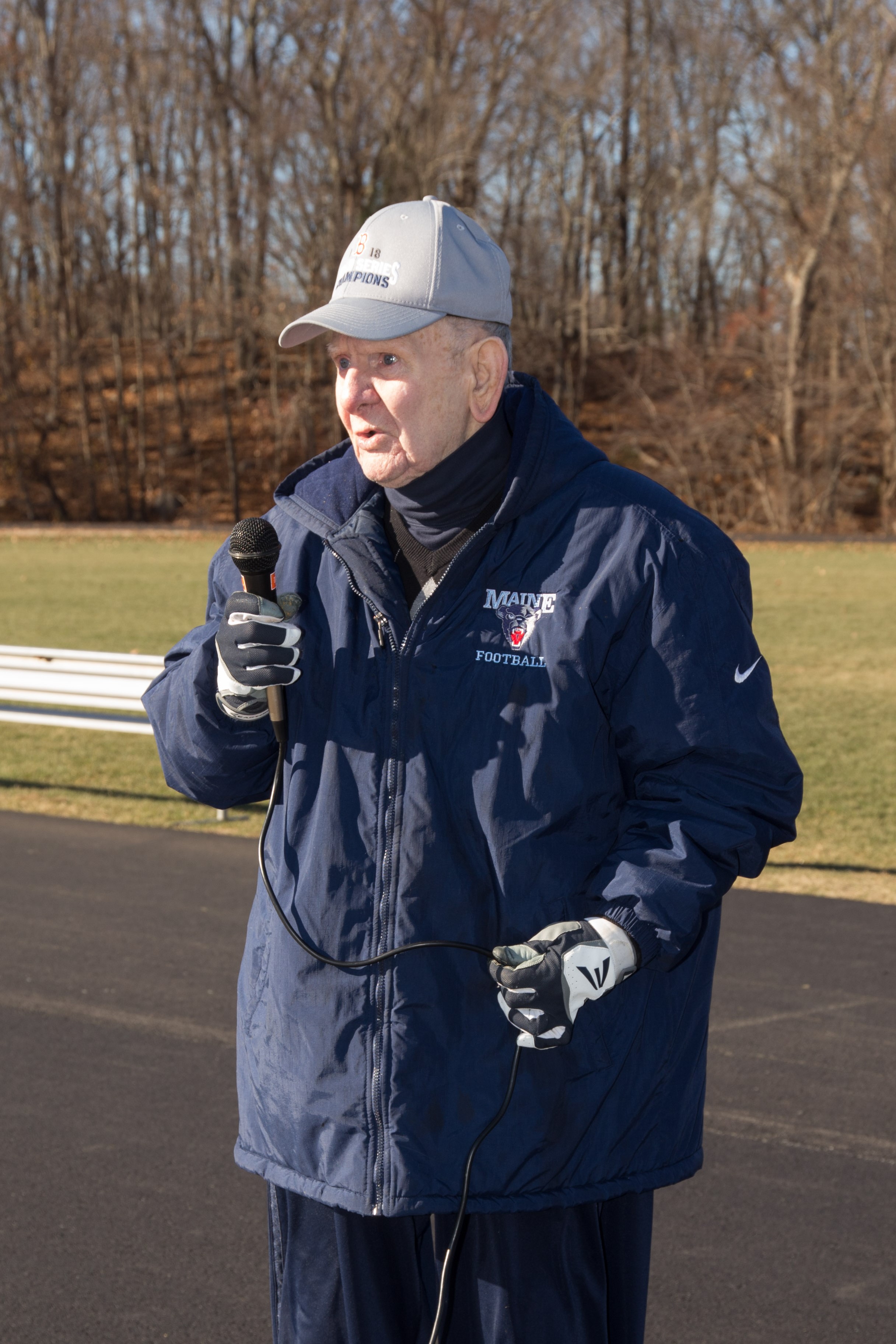 John "Jack" Cosgrove in 2018 after the Sharon High School football field was renamed in his honor.