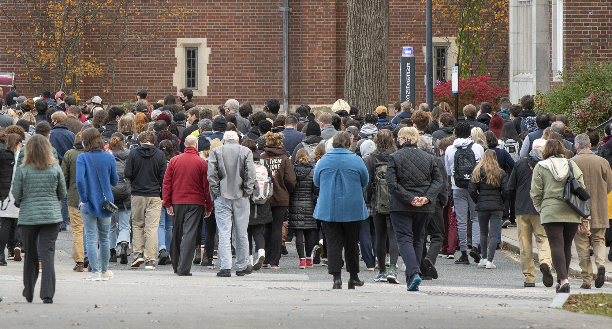 Students, faculty, and staff gathered for a vigil on the Quad at Worcester Polytechnic Institute in November in response to four students' deaths in recent months.