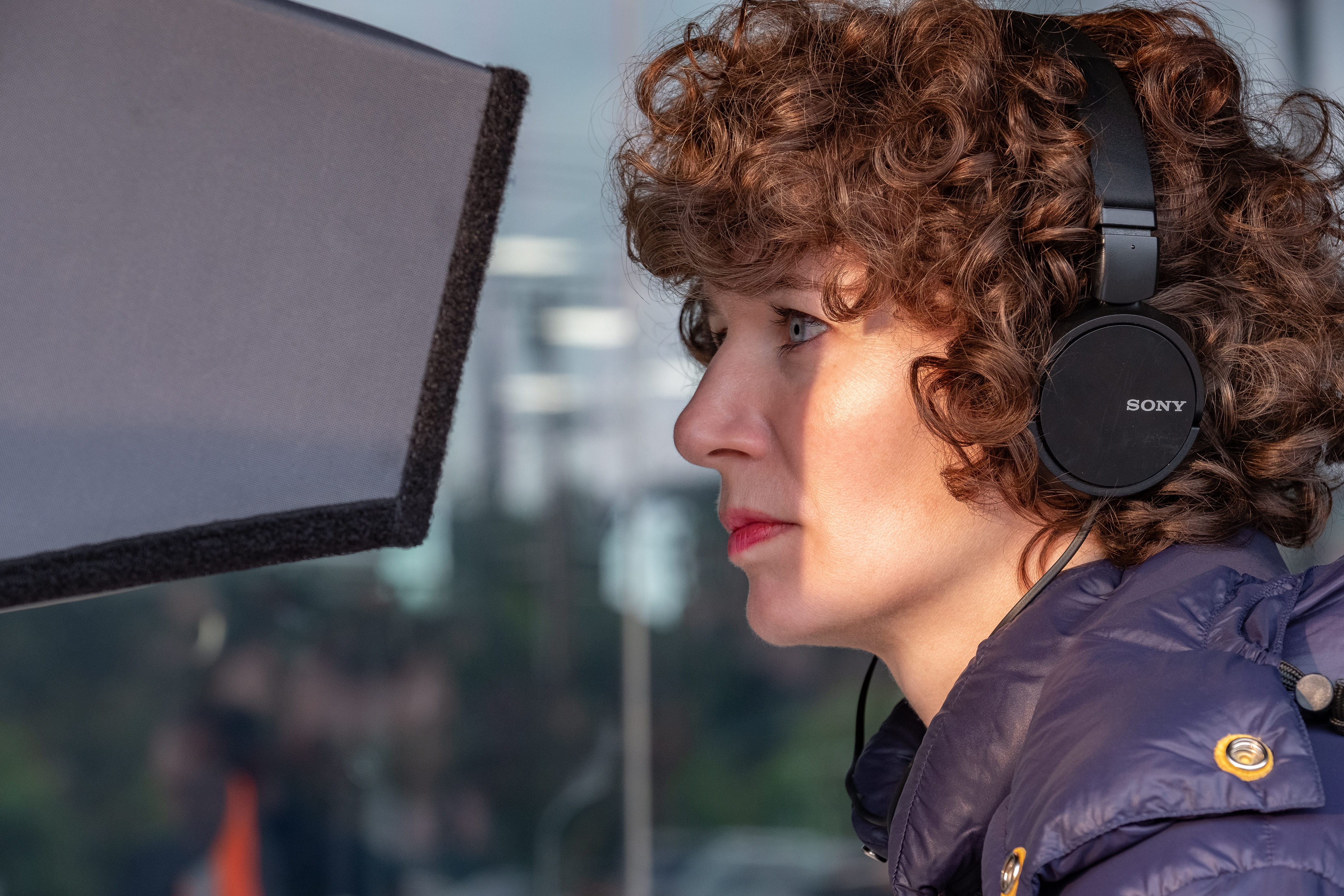 Director Miranda July on the set of "Kajillionaire."