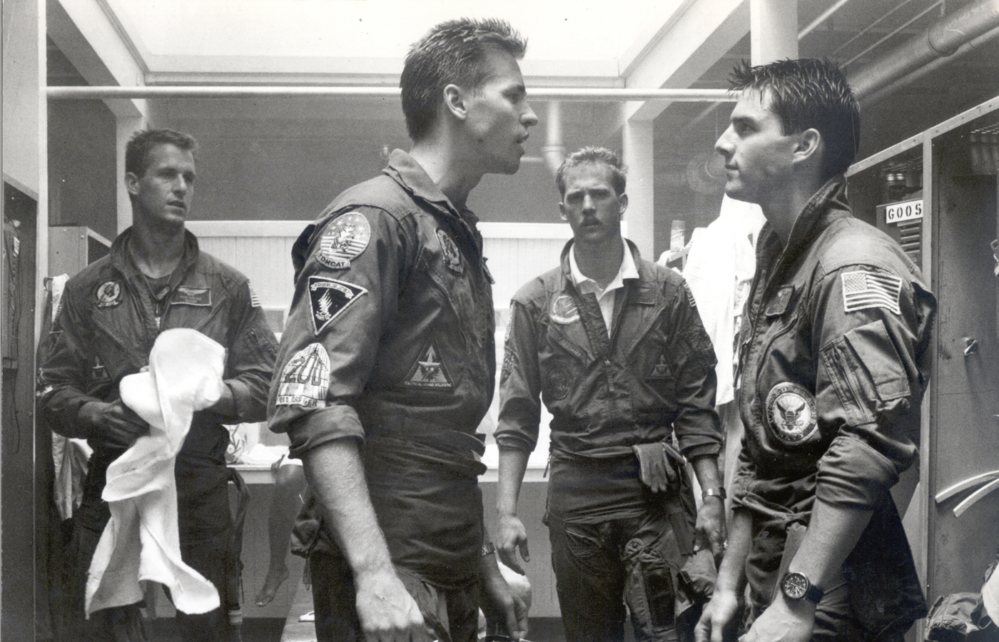 From left: Rick Rossovich, Val Kilmer, Anthony Edwards, and Tom Cruise in "Top Gun."