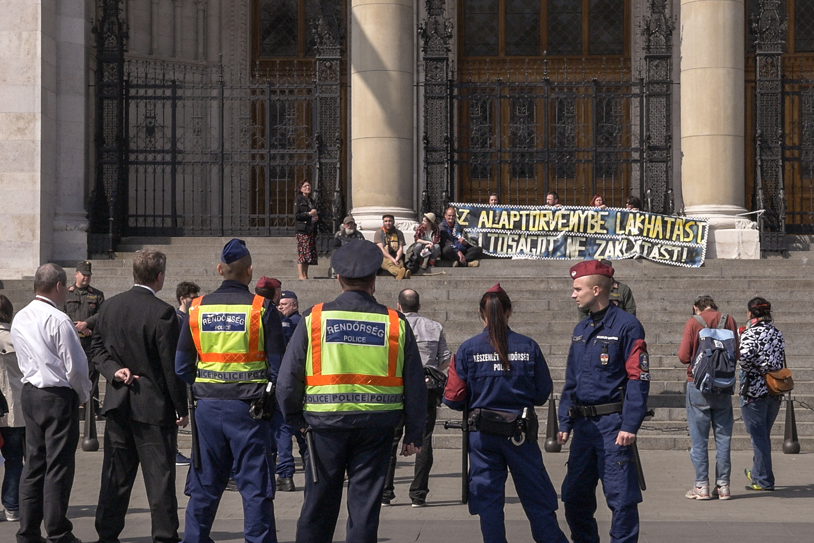 The City is For All activists protest in Budapest, from "No Country for the Poor."