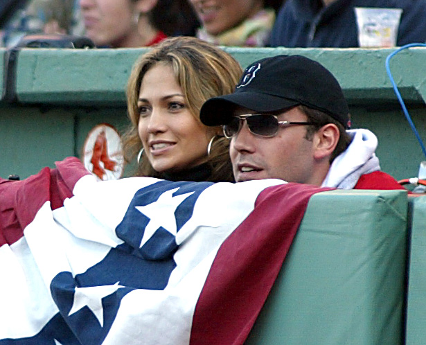 Jennifer Lopez and Ben Affleck at Fenway back in 2003.
