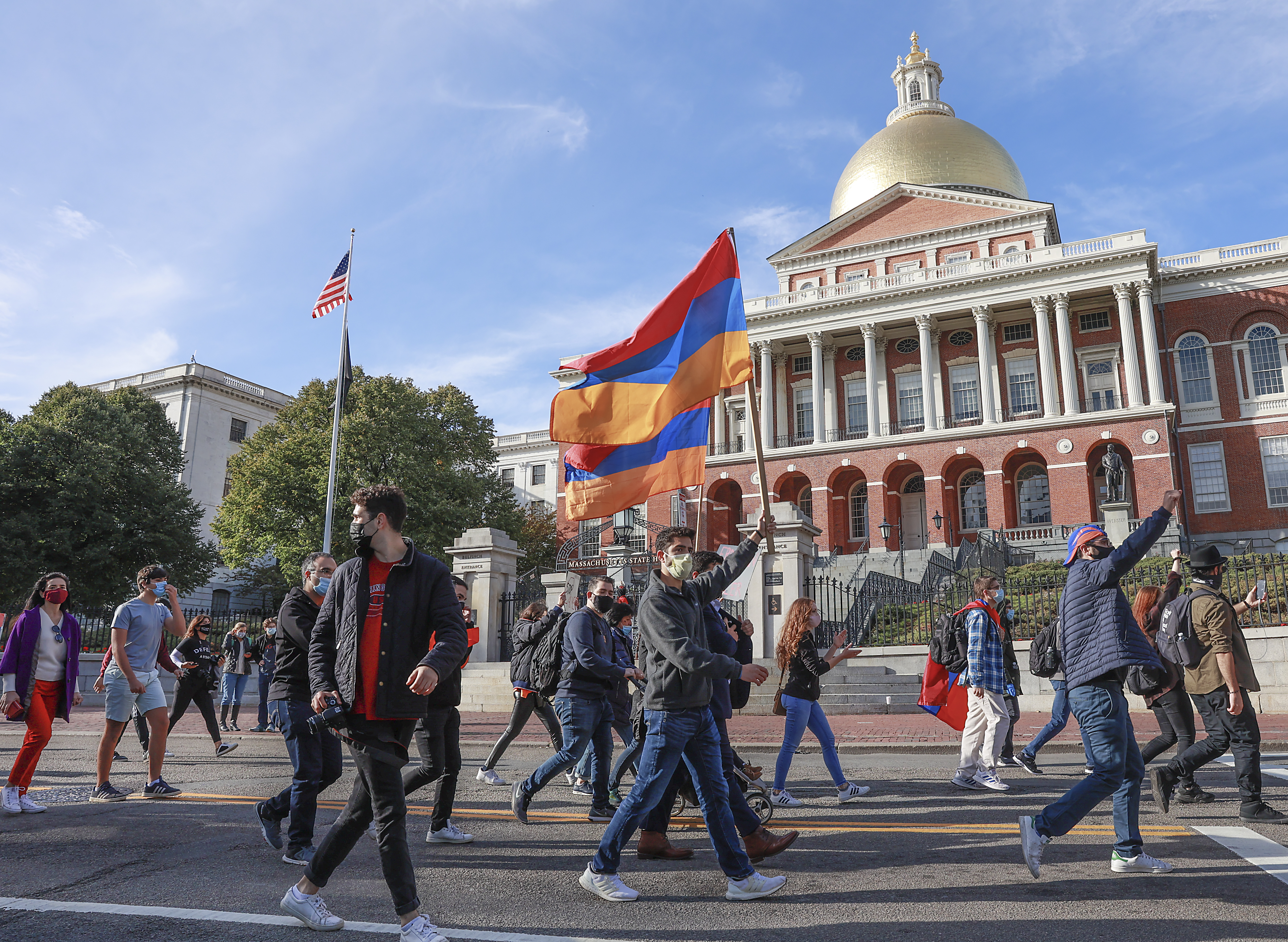 Armenians from the Northeast converged on Boston to support the Greater Boston Armenians Demonstration Against Azeri Aggression as they walked past the State House.