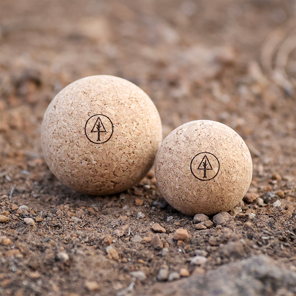 Get some relief from stiff and sore muscles from travel with lightweight and portable cork massage balls.