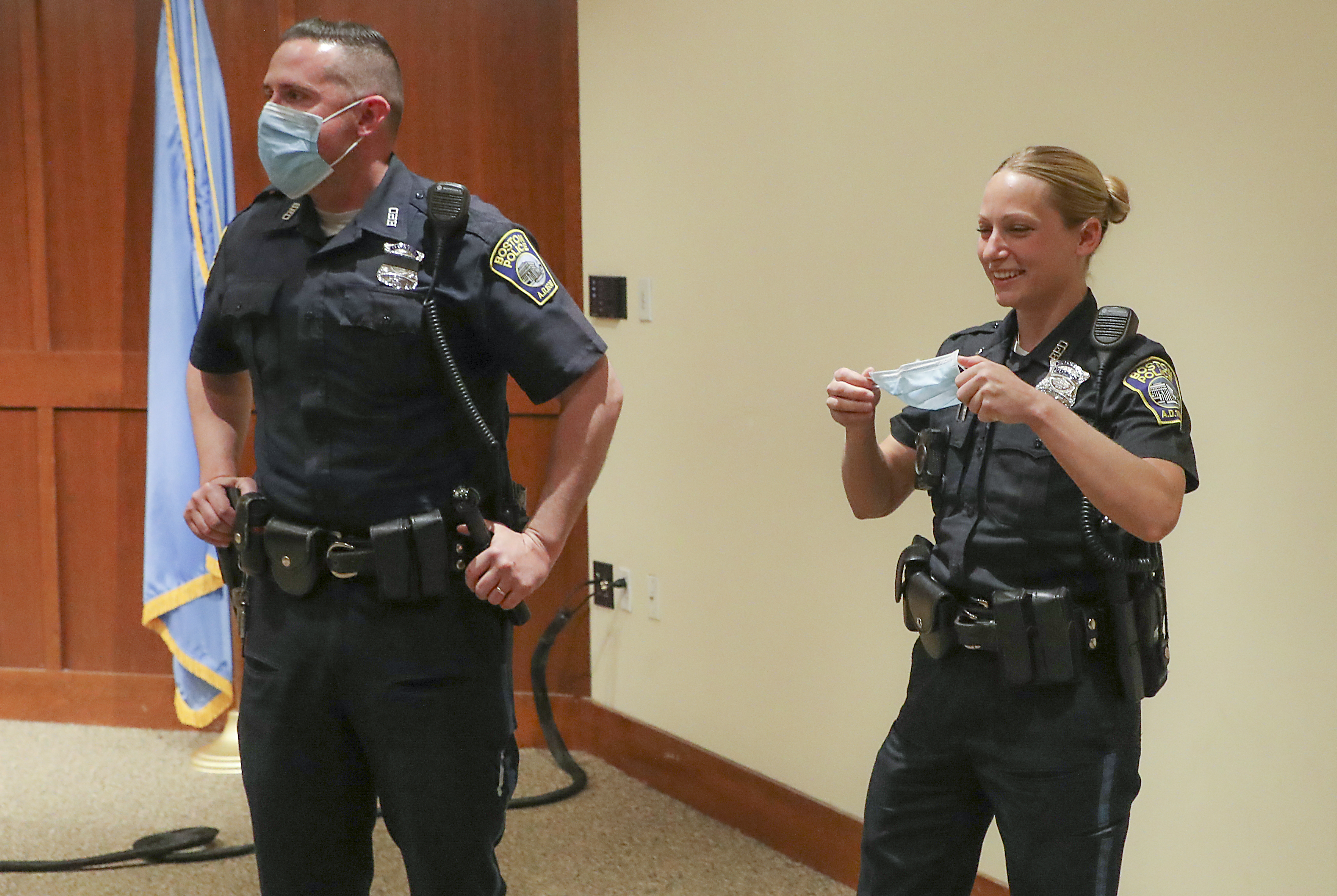 Boston Police officer Owen Murray who performed lifesaving CPR on an infant girl in Roxbury Sunday night with assistance from officer Taylor Green.