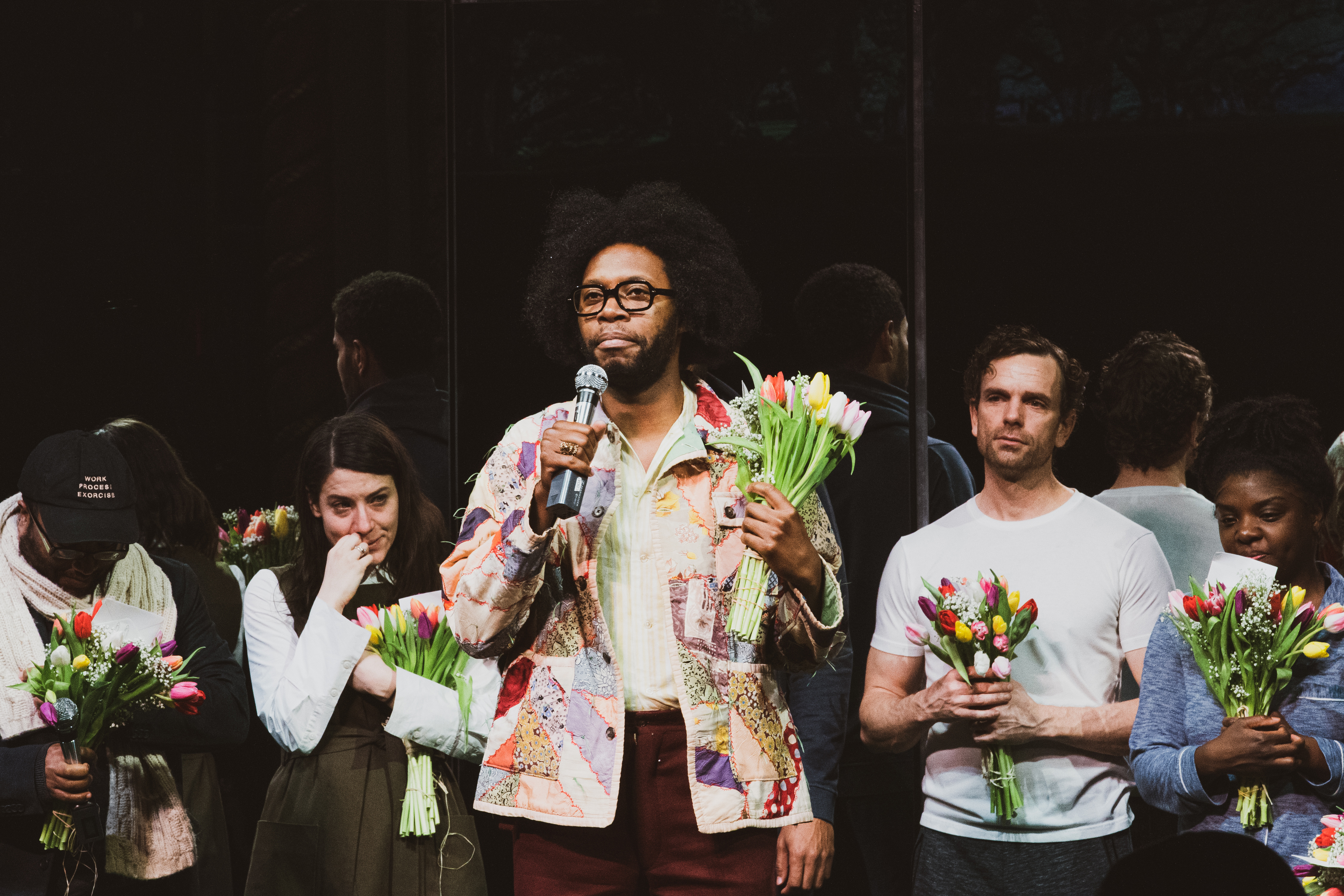 Playwright Jeremy O. Harris, shown in January 2020 at the final Broadway performance of "Slave Play," has called for a national program modeled on the New Deal-era Federal Theatre Project.