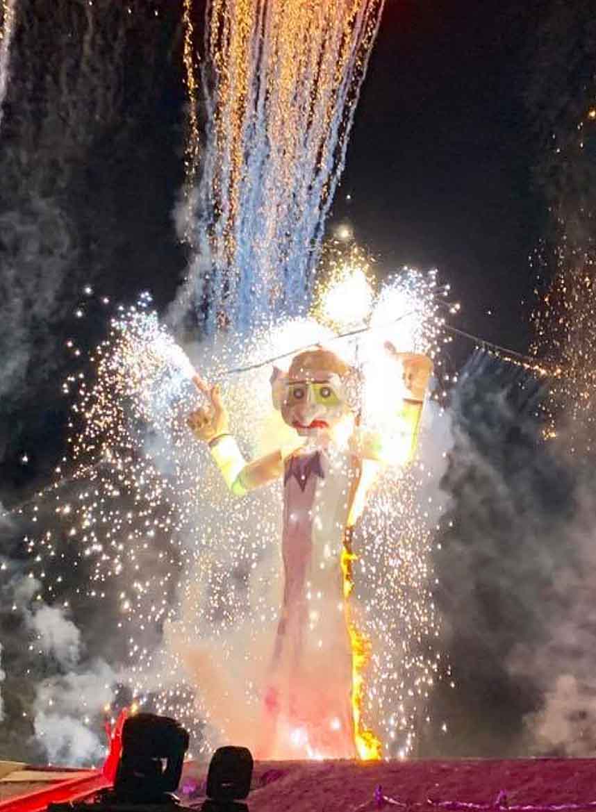 The 50-foot-high marionette of Zozobra burns in an annual ritual in Santa Fe.