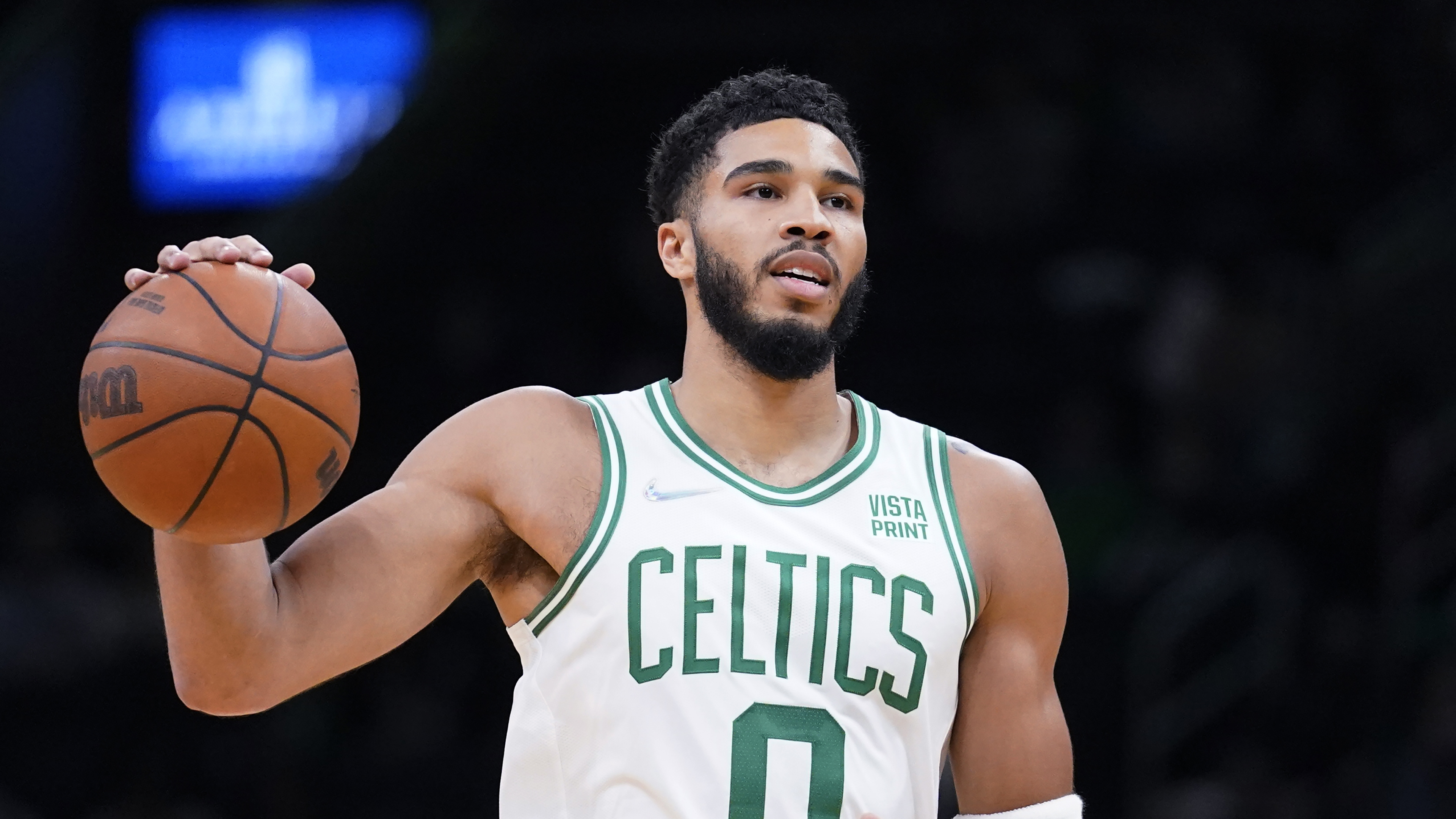A bulked-up Jayson Tatum showed off his new look in Monday's preseason opener.