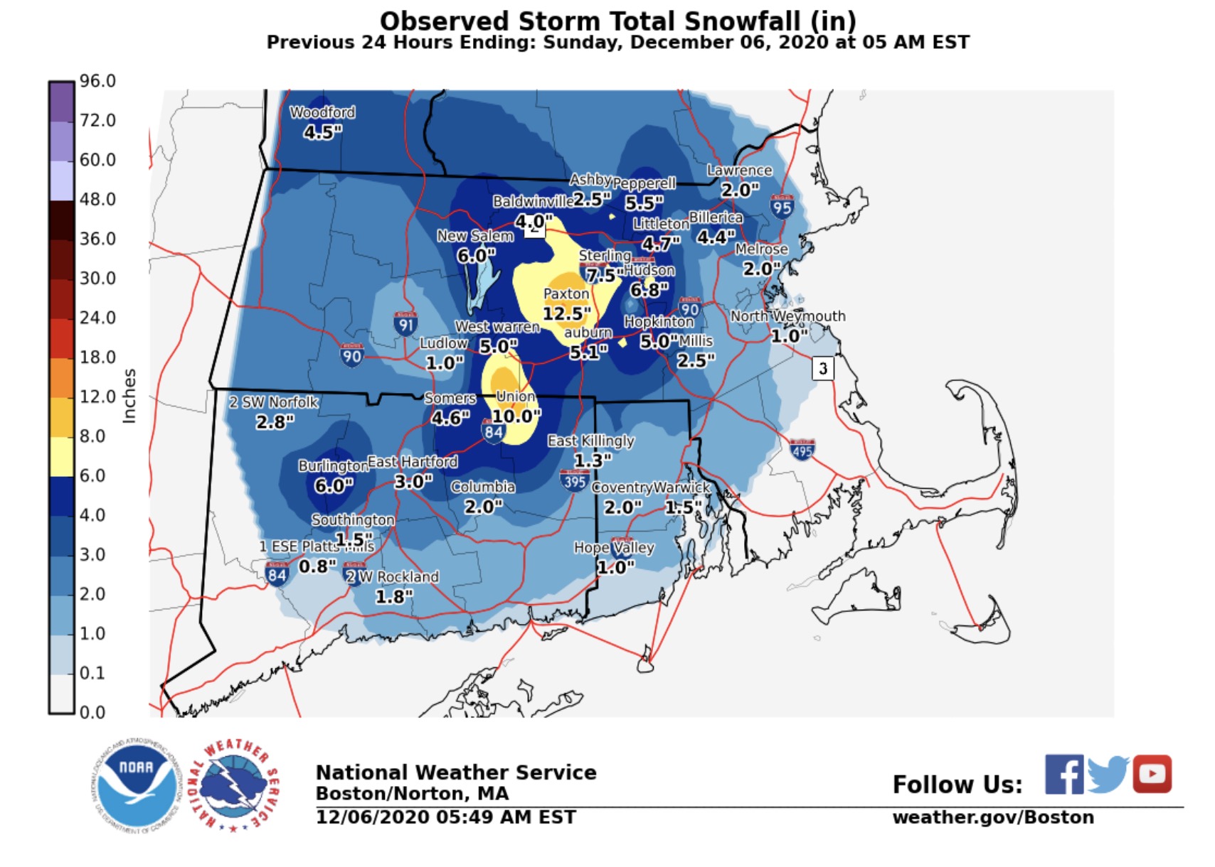 See how much snow fell in communities in Massachusetts The Boston Globe