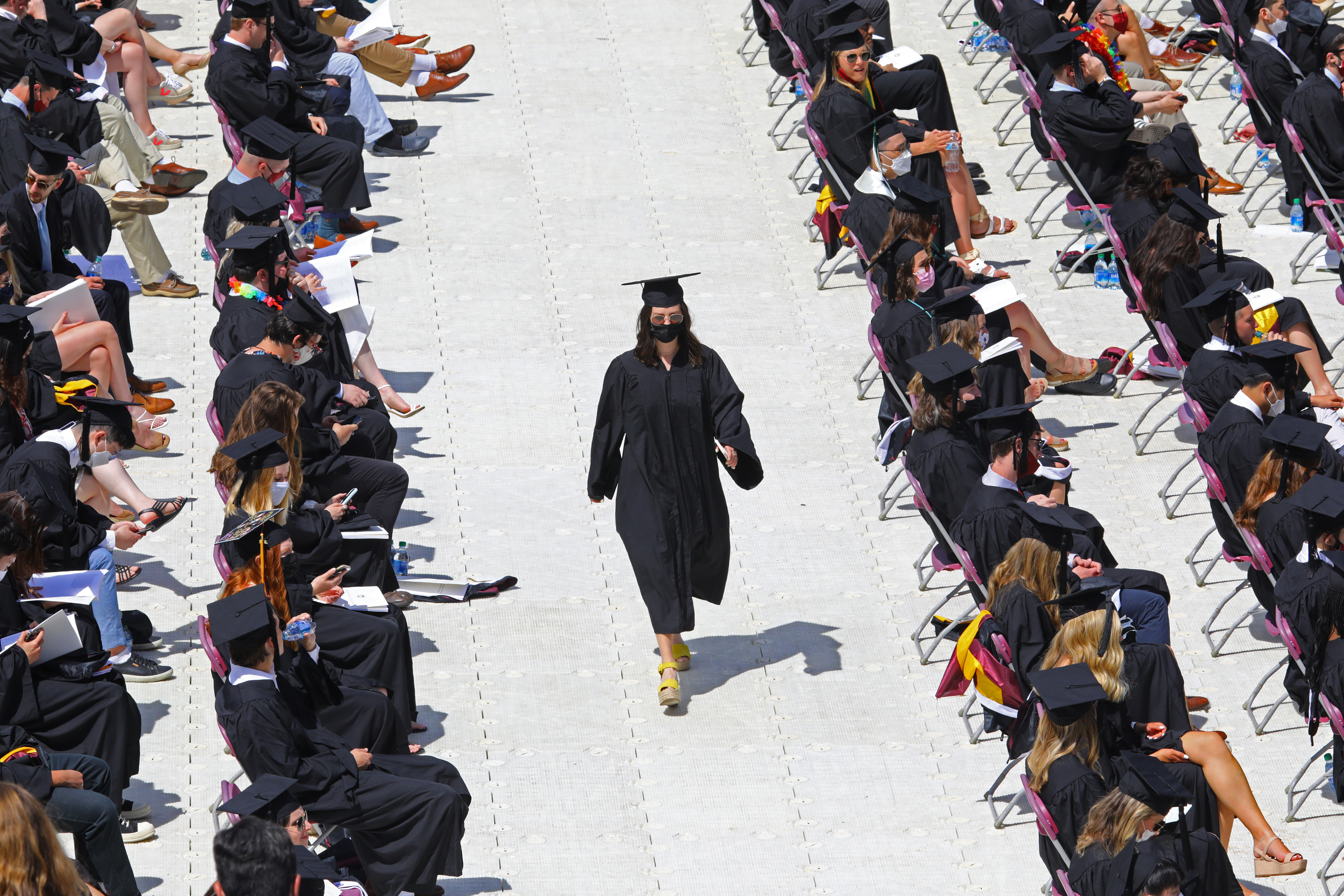 Boston College held its 144th commencement exercises in Alumni Stadium.