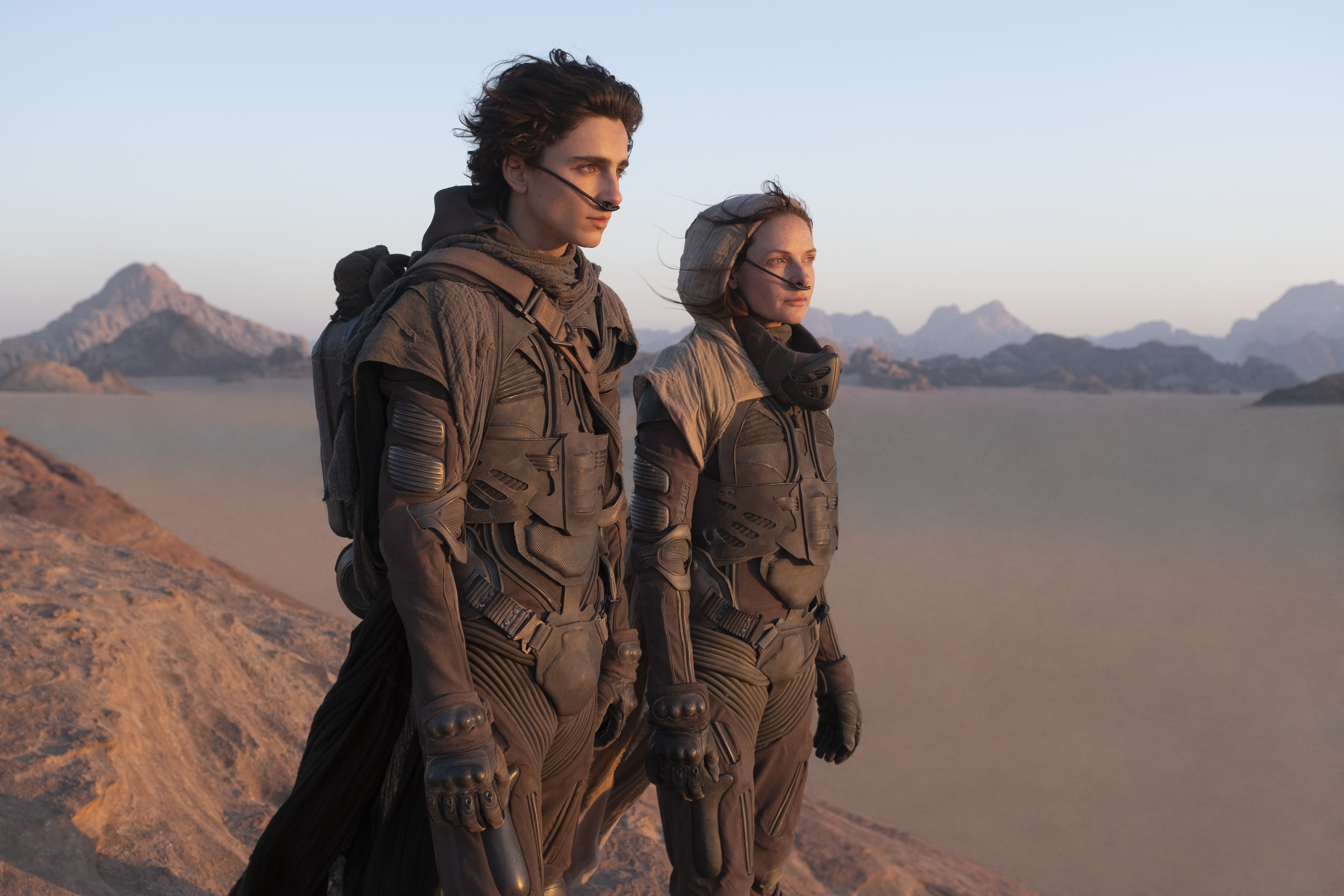 Timothée Chalamet and Rebecca Ferguson in the upcoming remake of "Dune."