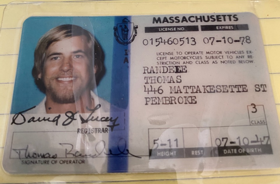 The expired Massachusetts driver's license of the late Thomas Randele, who was recently recognized as one of America's most wanted fugitives.  Authorities said his real name was Ted Conrad and he stole $ 215,000 from a bank in Cleveland in 1969.