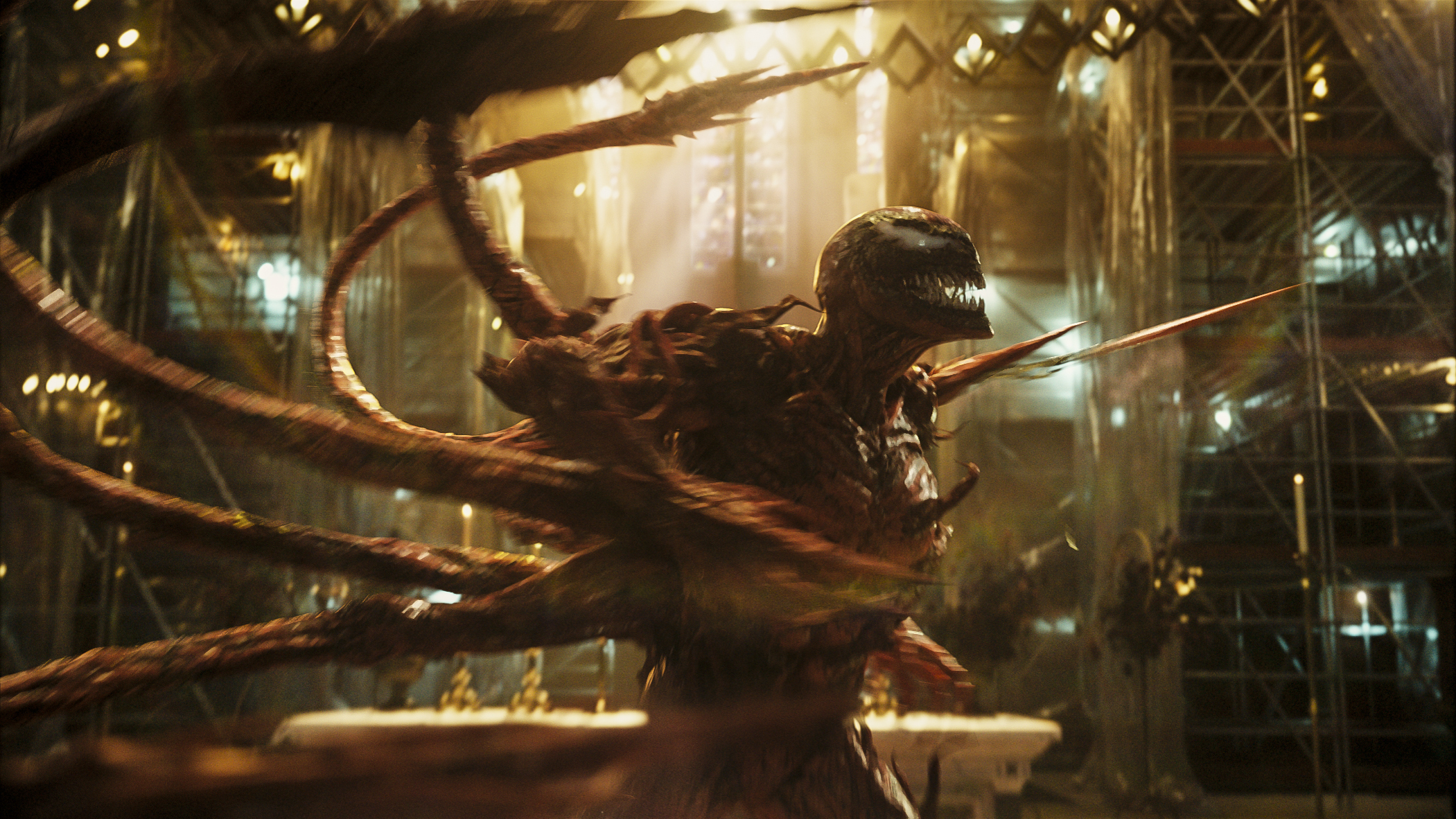 Carnage, an alien creature, from "Venom: Let There Be Carnage."