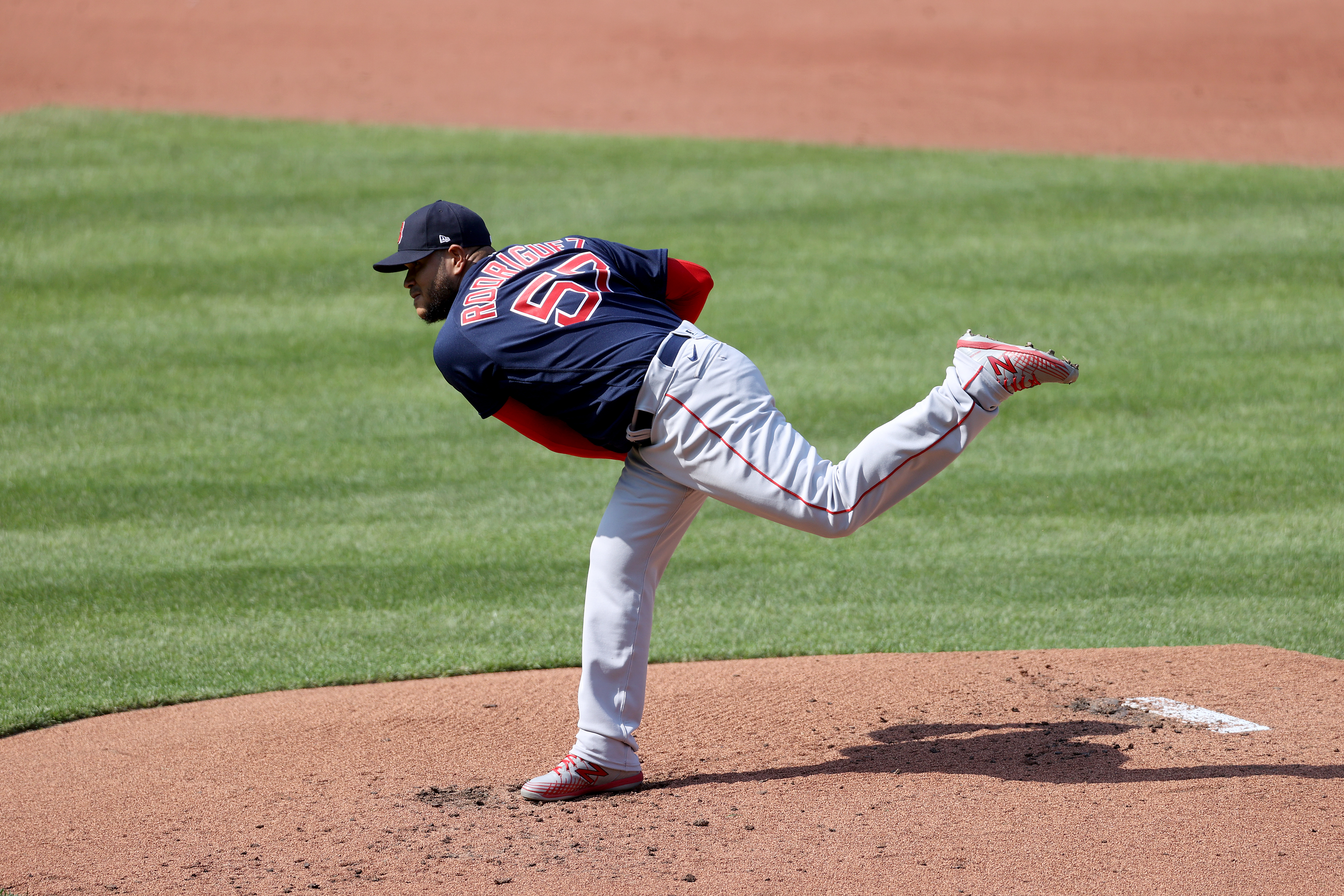 Eduardo Rodriguez delivers in the first inning of Thursday's win over Baltimore.