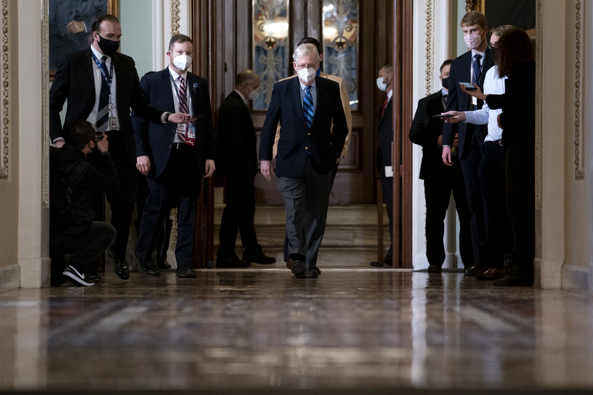 Senator Mitch McConnell at the Capitol on Tuesday.