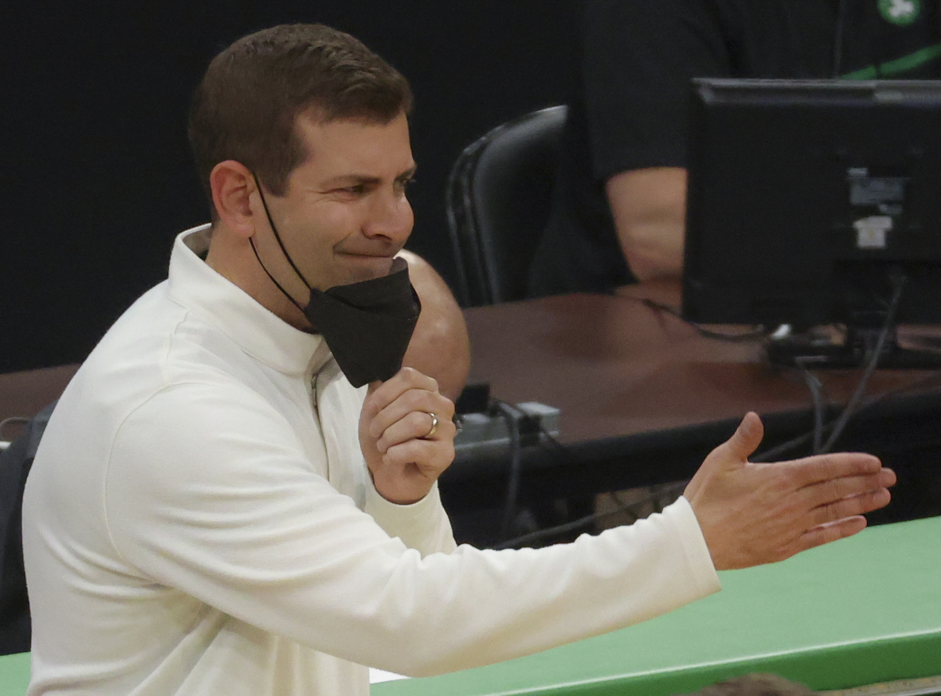 Brad Stevens can't seem to hide his frustration during a key moment in Sunday's loss to Miami.